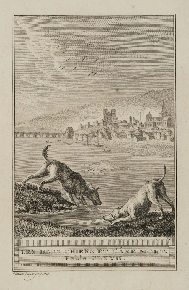 R. VINKELES (1741–1816), Two Dogs and a Dead Donkey, 1773, etching