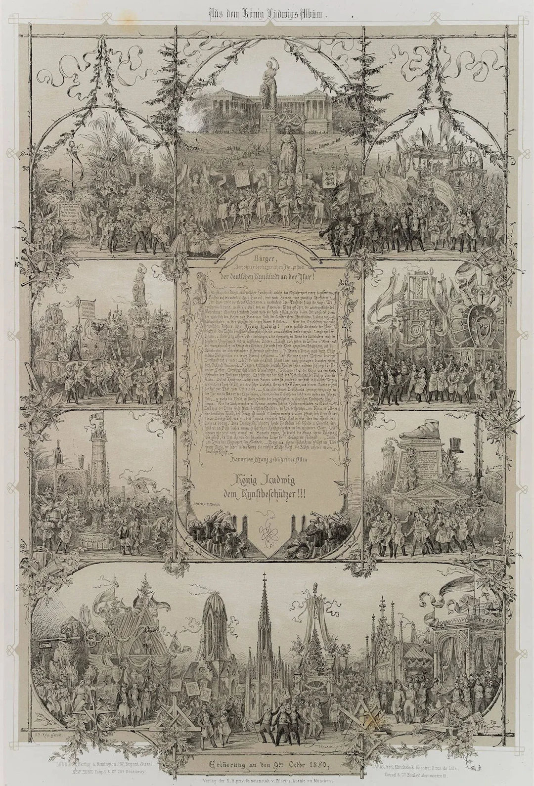 P. HERWEGEN (1814–1893), Parade to mark the unveiling of the Bavaria