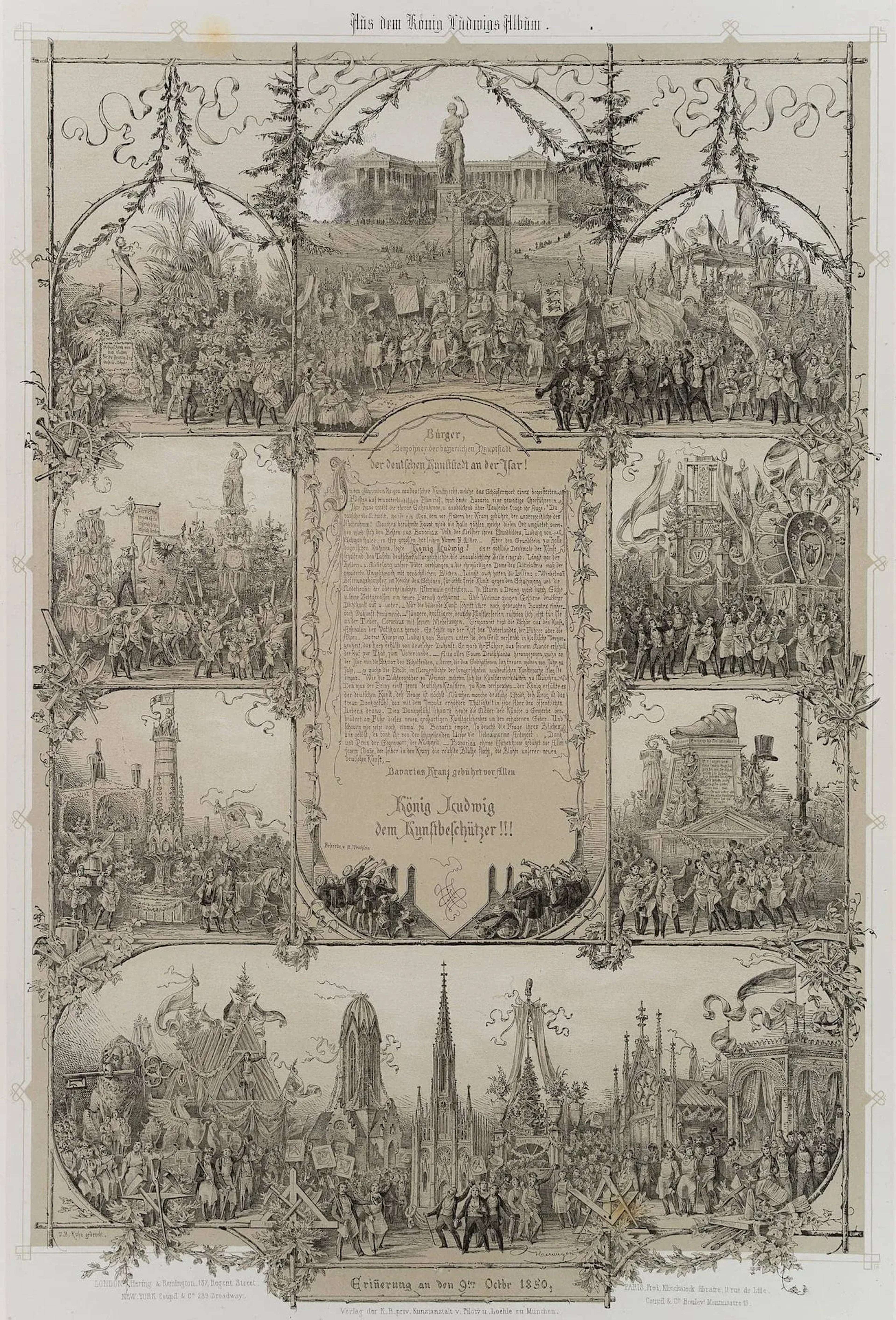 P. HERWEGEN (1814–1893), Parade to mark the unveiling of the Bavaria