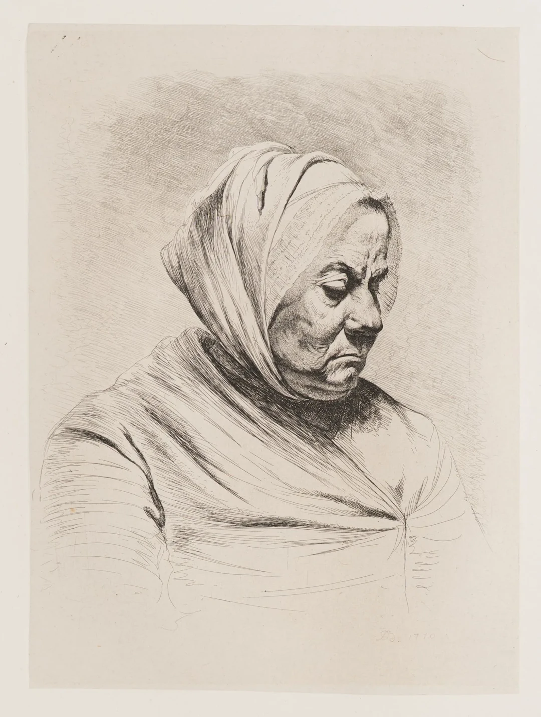 J. BOISSIEU (1736–1810), An Elderly Woman Wearing a Headscarf, 1770