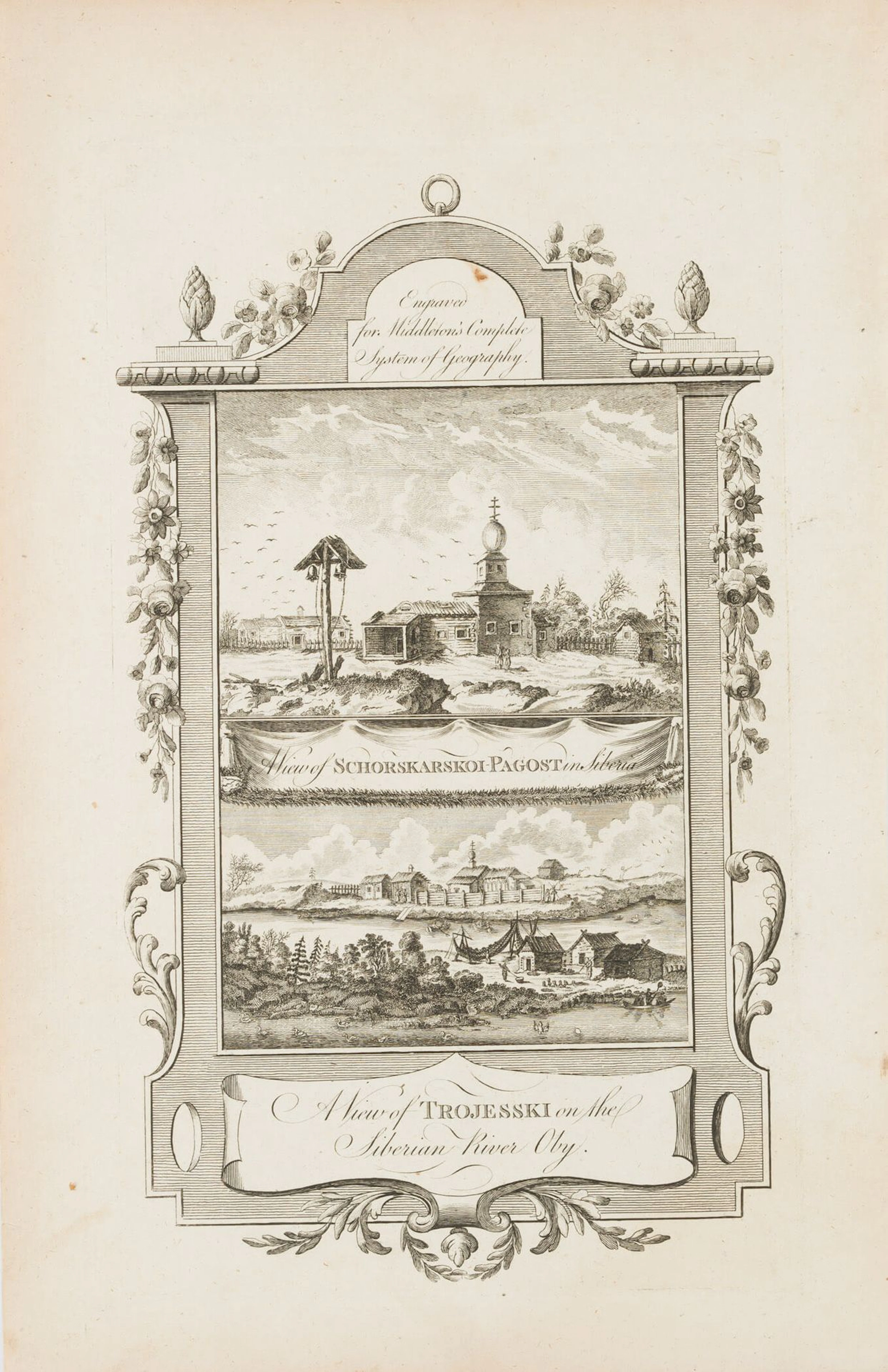 J. BELLIN (1703-1772), Schorskarskoi-Pagost and Trojewski in Siberia