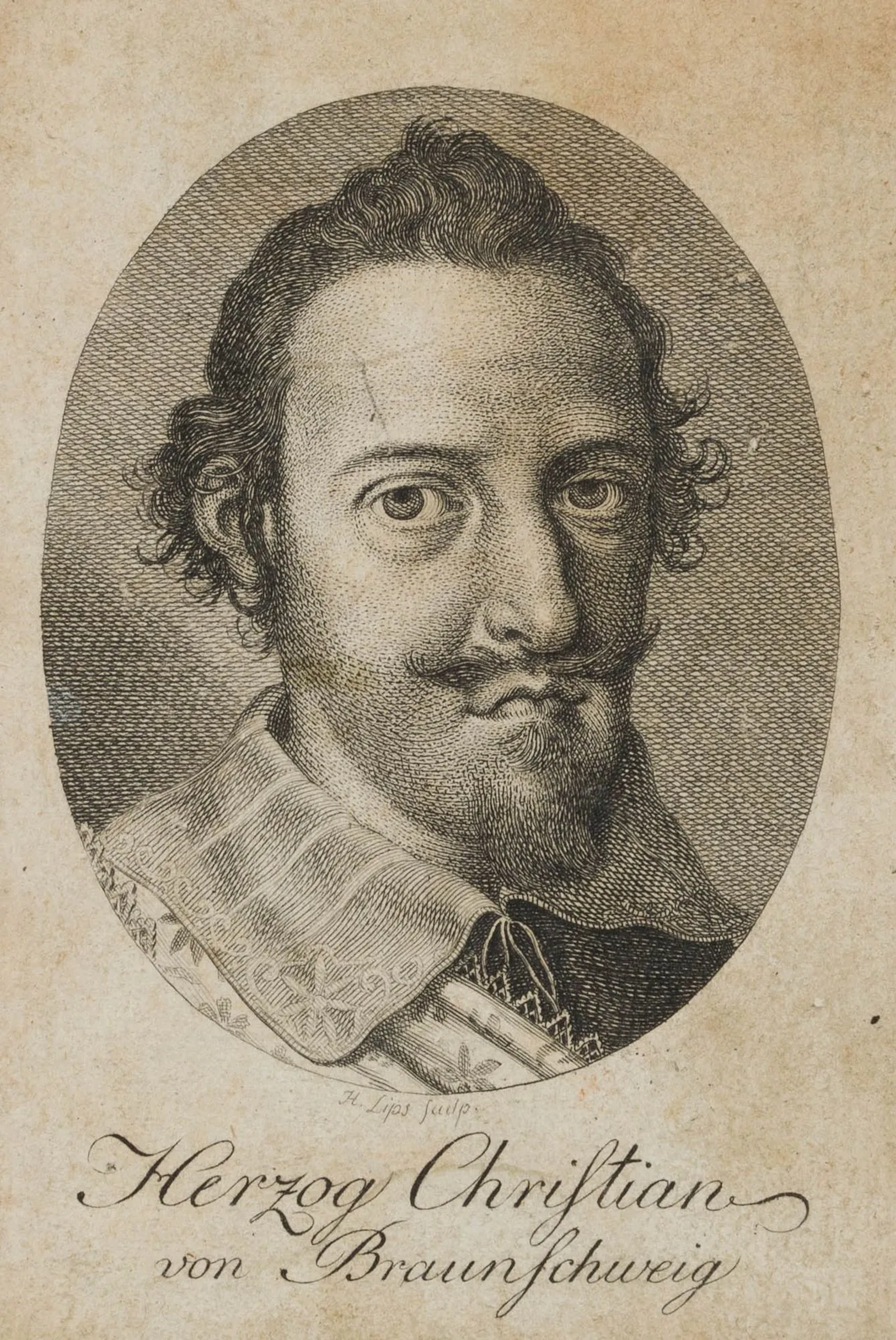 J. LIPS (1758–1817), Duke Christian of Brunswick, Etching Johann Heinrich