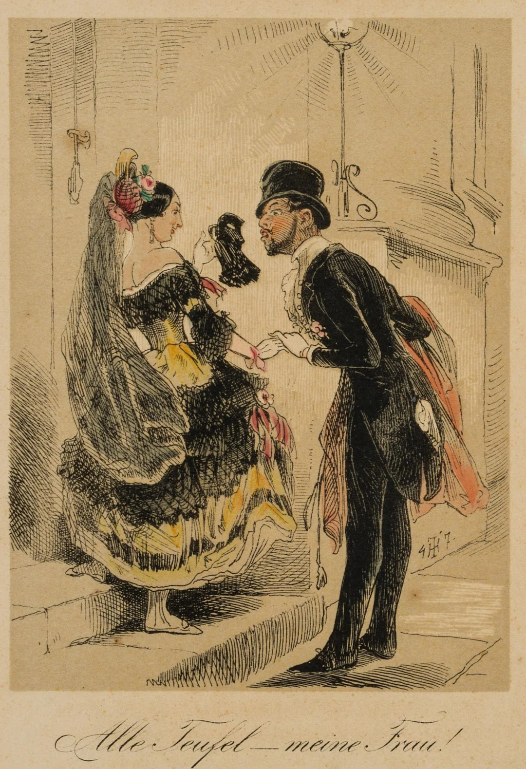 T. HOSEMANN (1807–1875), All Hell—My Wife, 1847, Lithograph Theodor