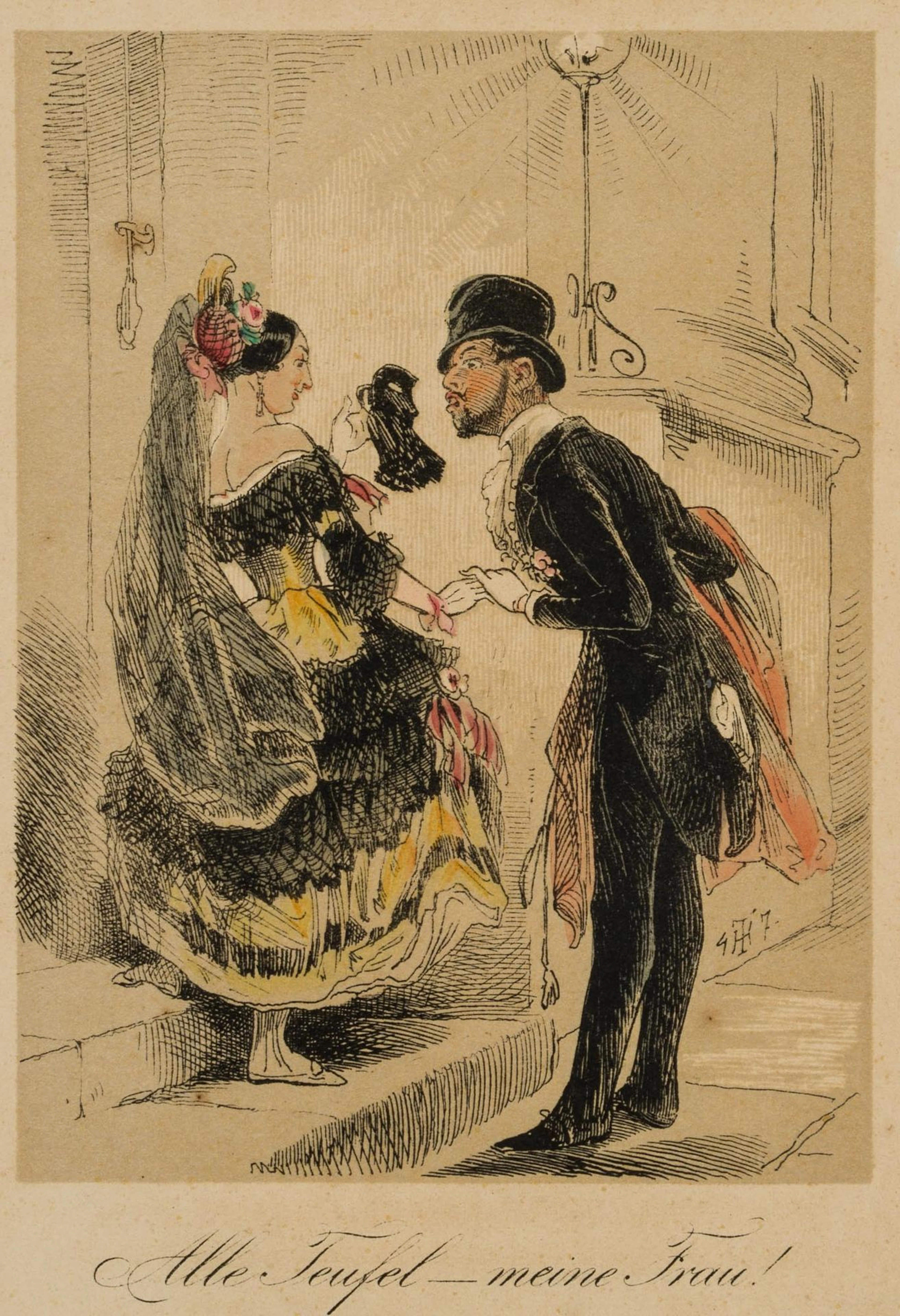 T. HOSEMANN (1807–1875), All Hell—My Wife, 1847, Lithograph Theodor