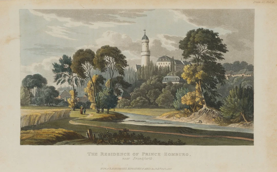 Unknown (19th century), Prince Homburg’s residence, 1818, aquatint