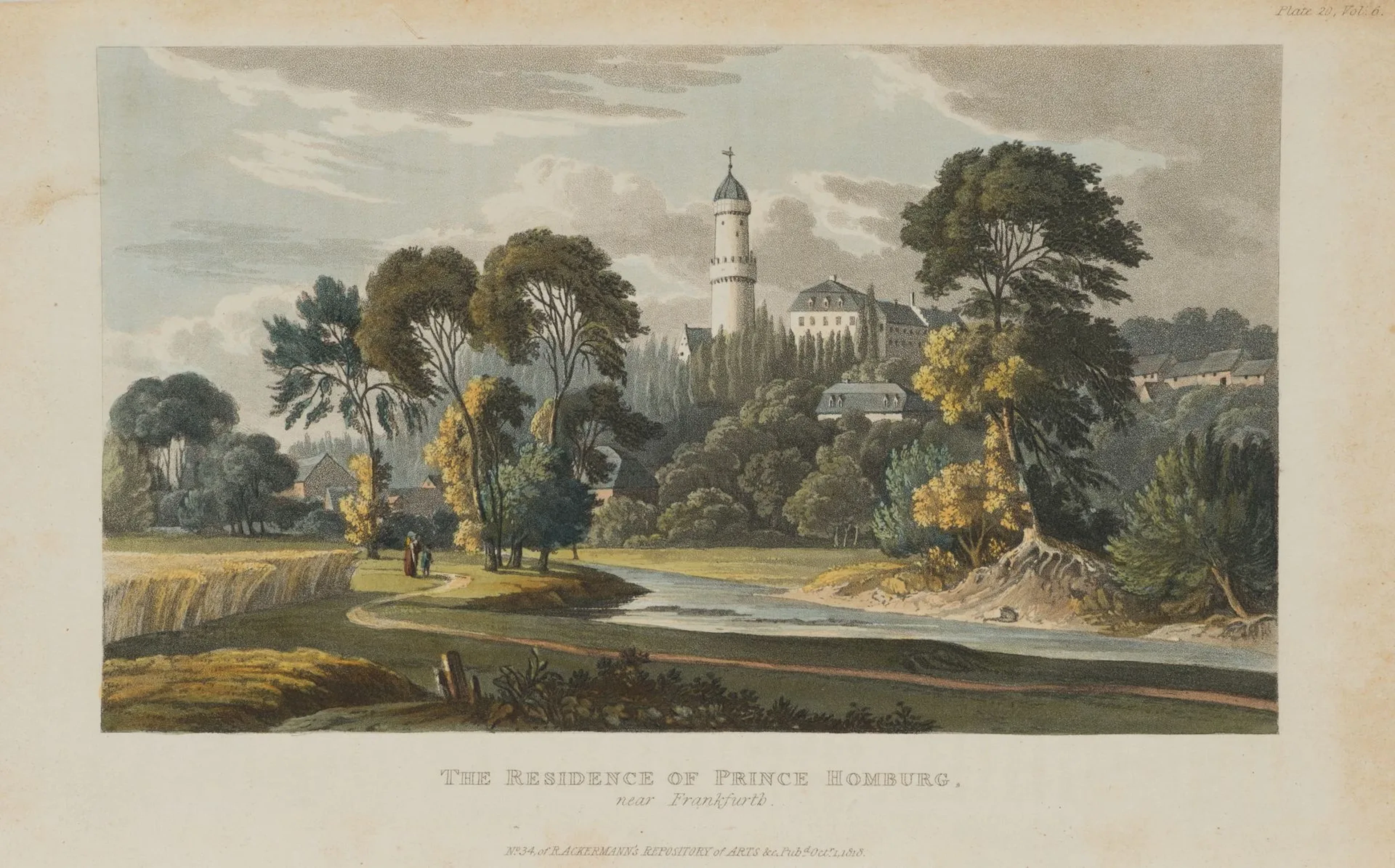 Unknown (19th century), Prince Homburg’s residence, 1818, aquatint
