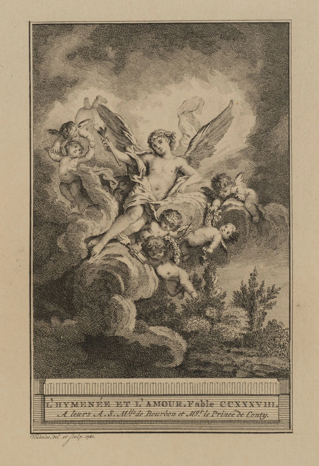R. VINKELES (1741–1816), Hymenaios and Love, 1781, Etching Reinier