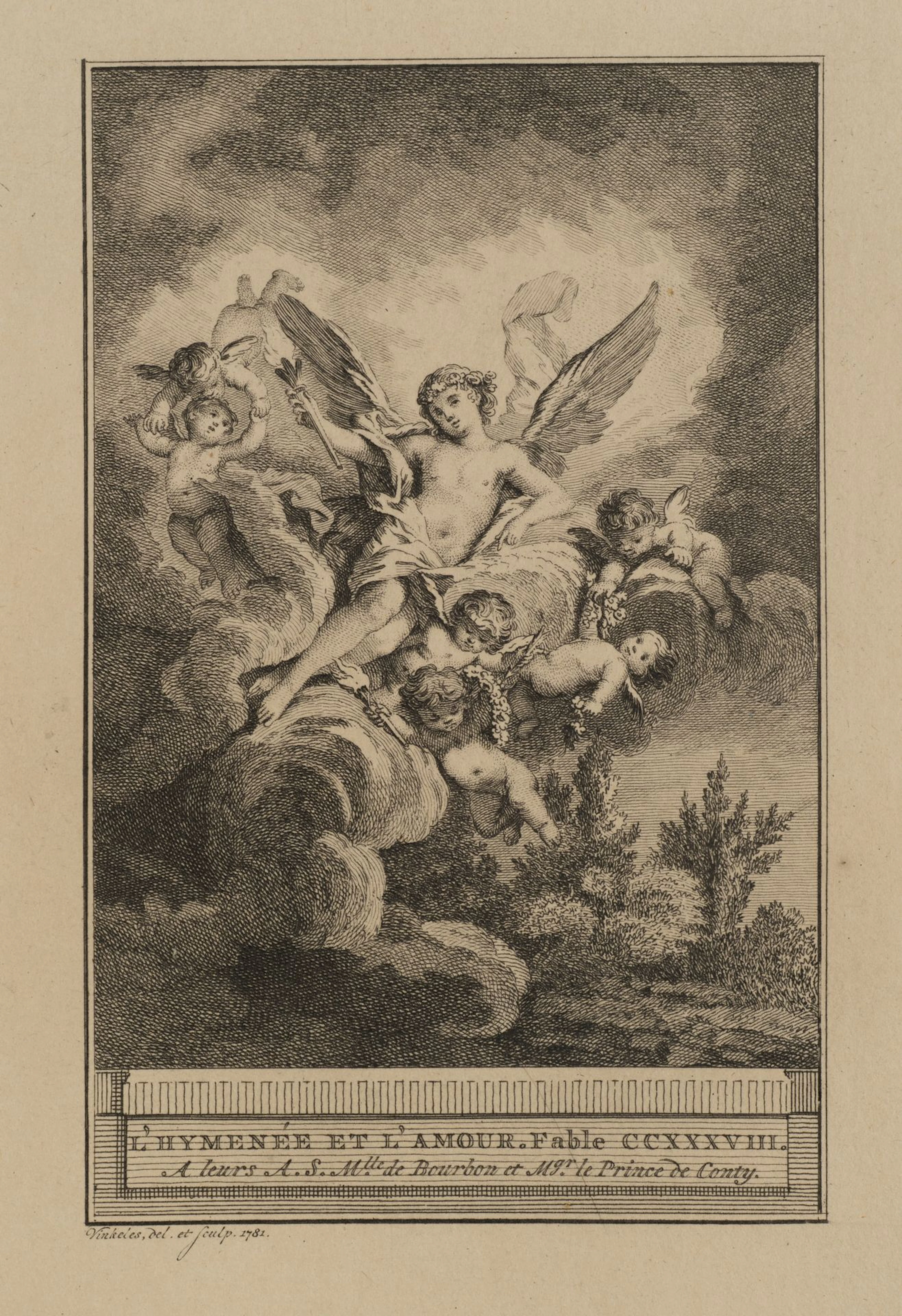 R. VINKELES (1741–1816), Hymenaios and Love, 1781, Etching Reinier