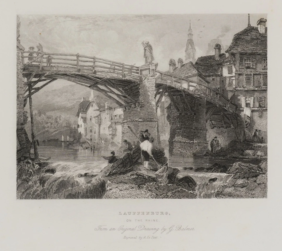 W. PETIT (*1804) after BALMER (*1805), Laufenburg on the Rhine, Steel