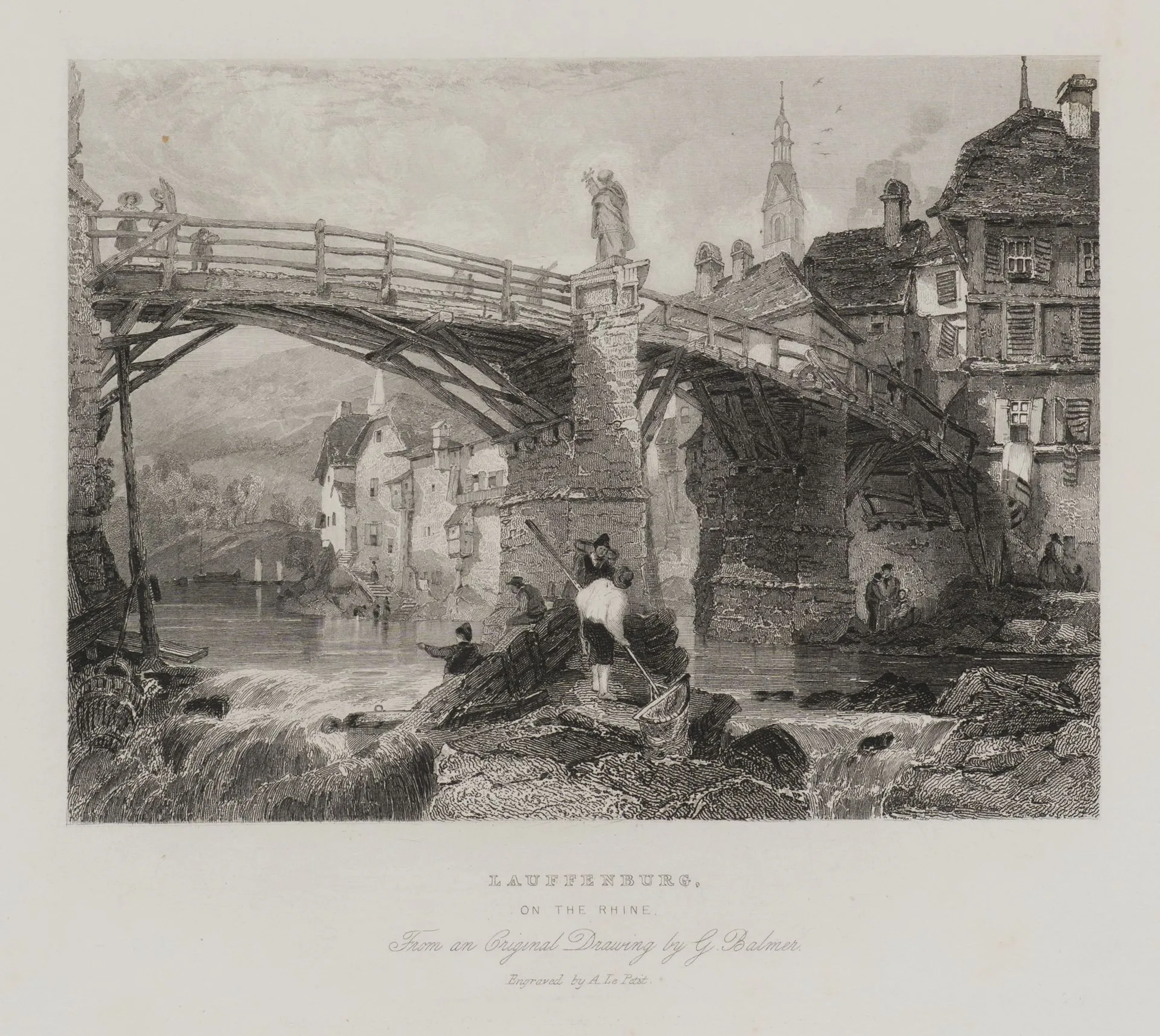 W. PETIT (*1804) after BALMER (*1805), Laufenburg on the Rhine, Steel