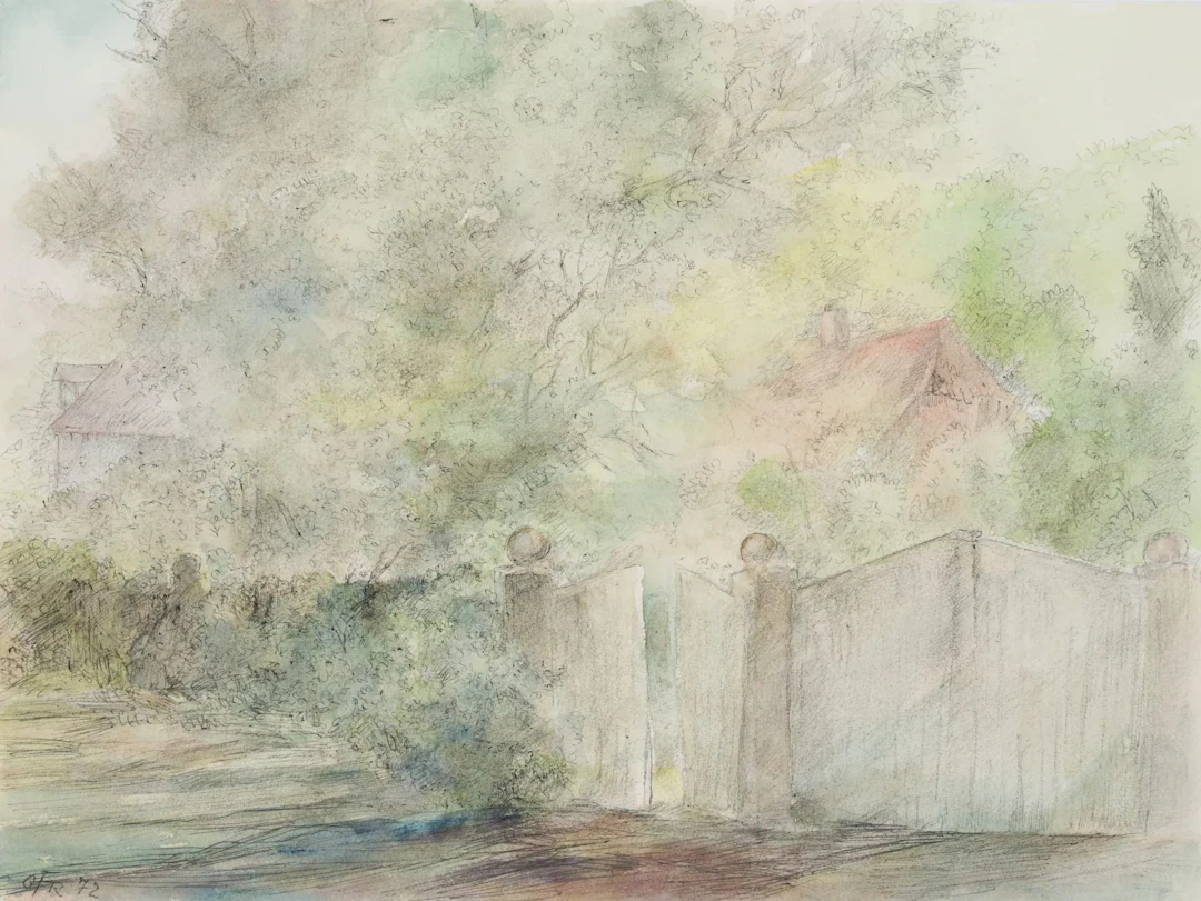 O. FISCHER (1896–1970), Farmstead in the Taunus, 1972, Watercolor