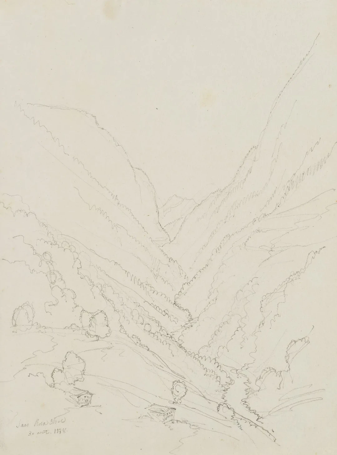 E. BRETENIÈRES (*1804), Saas-Rosathal, Valais, Switzerland, 1838