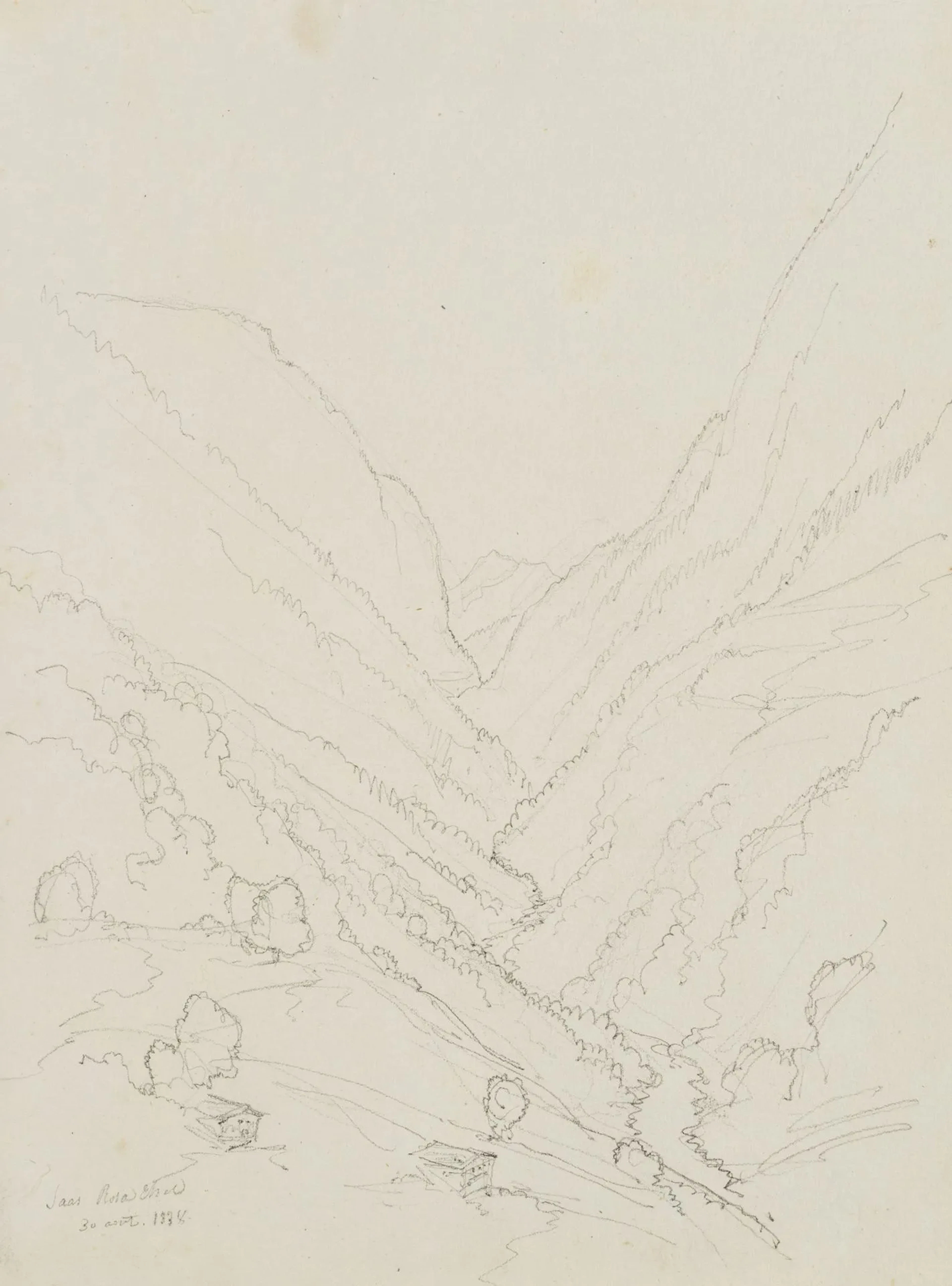 E. BRETENIÈRES (*1804), Saas-Rosathal, Valais, Switzerland, 1838
