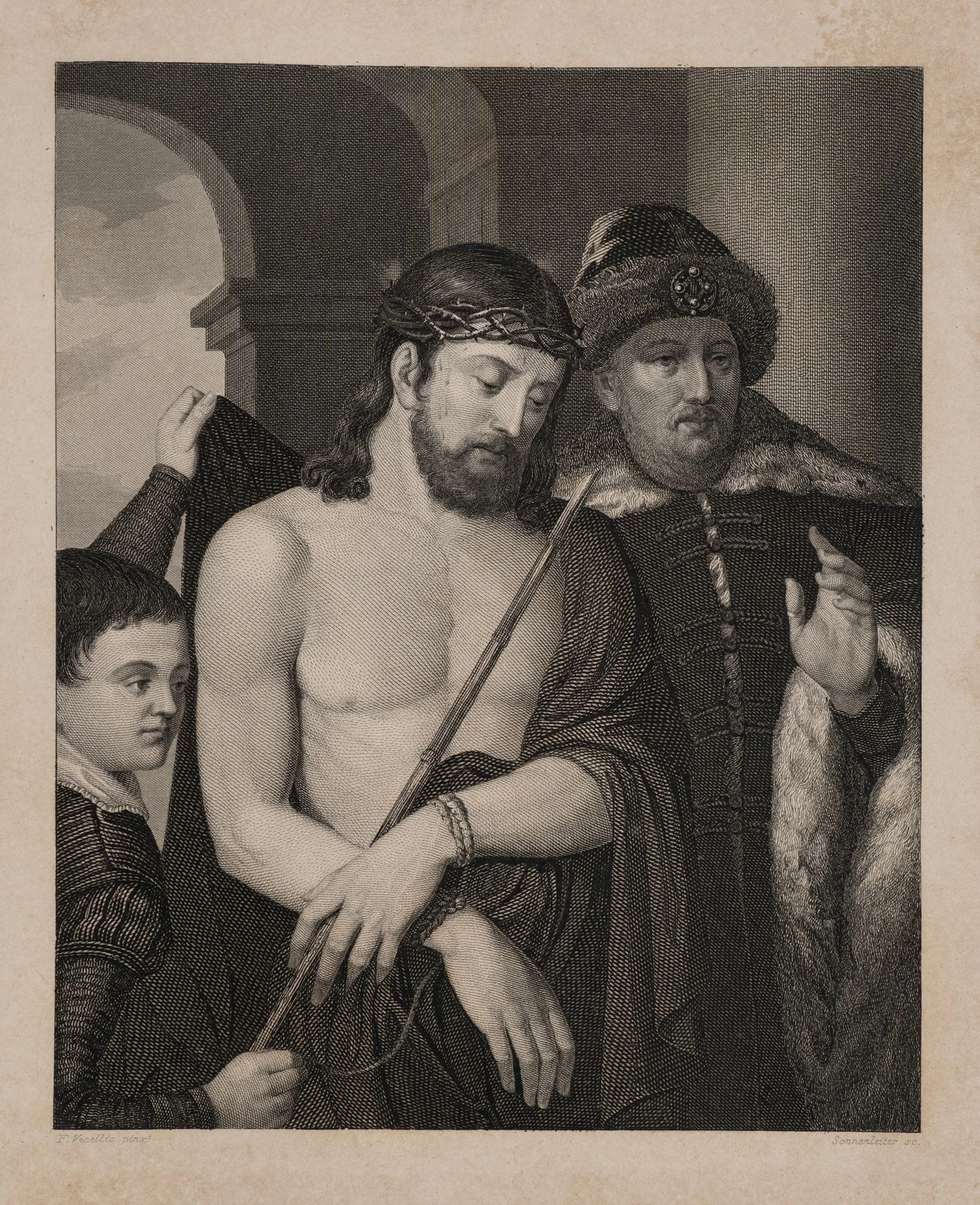 J. SONNENLEITER (*1825) after TIZIAN (*1488), Depiction of *Ecce Homo*