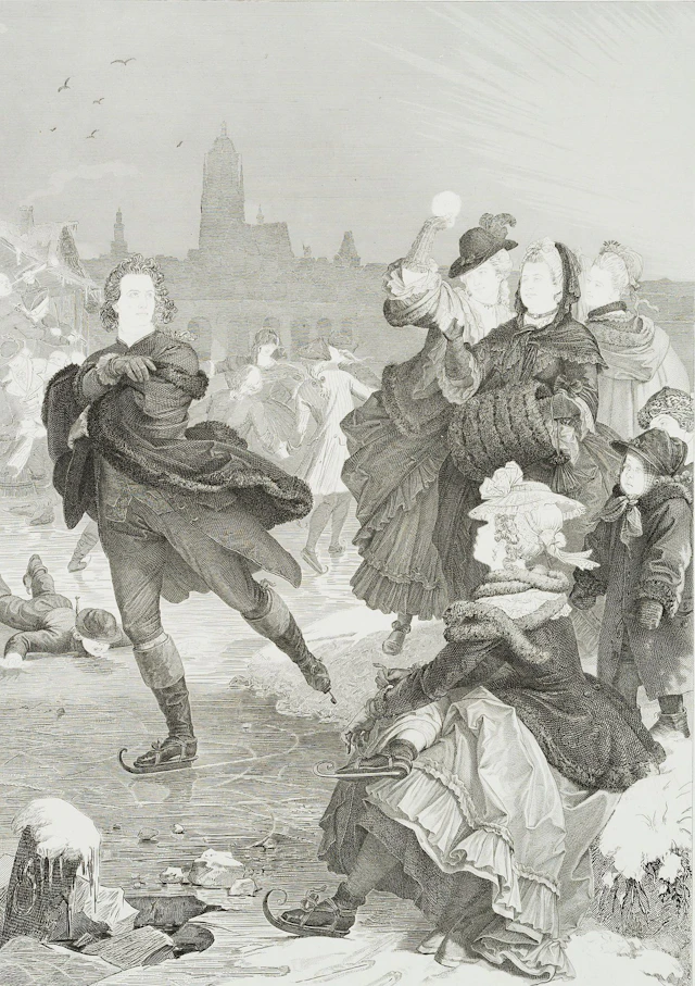 J. RAAB (*1825) after KAULBACH (*1805), Goethe as a Skater, Advance