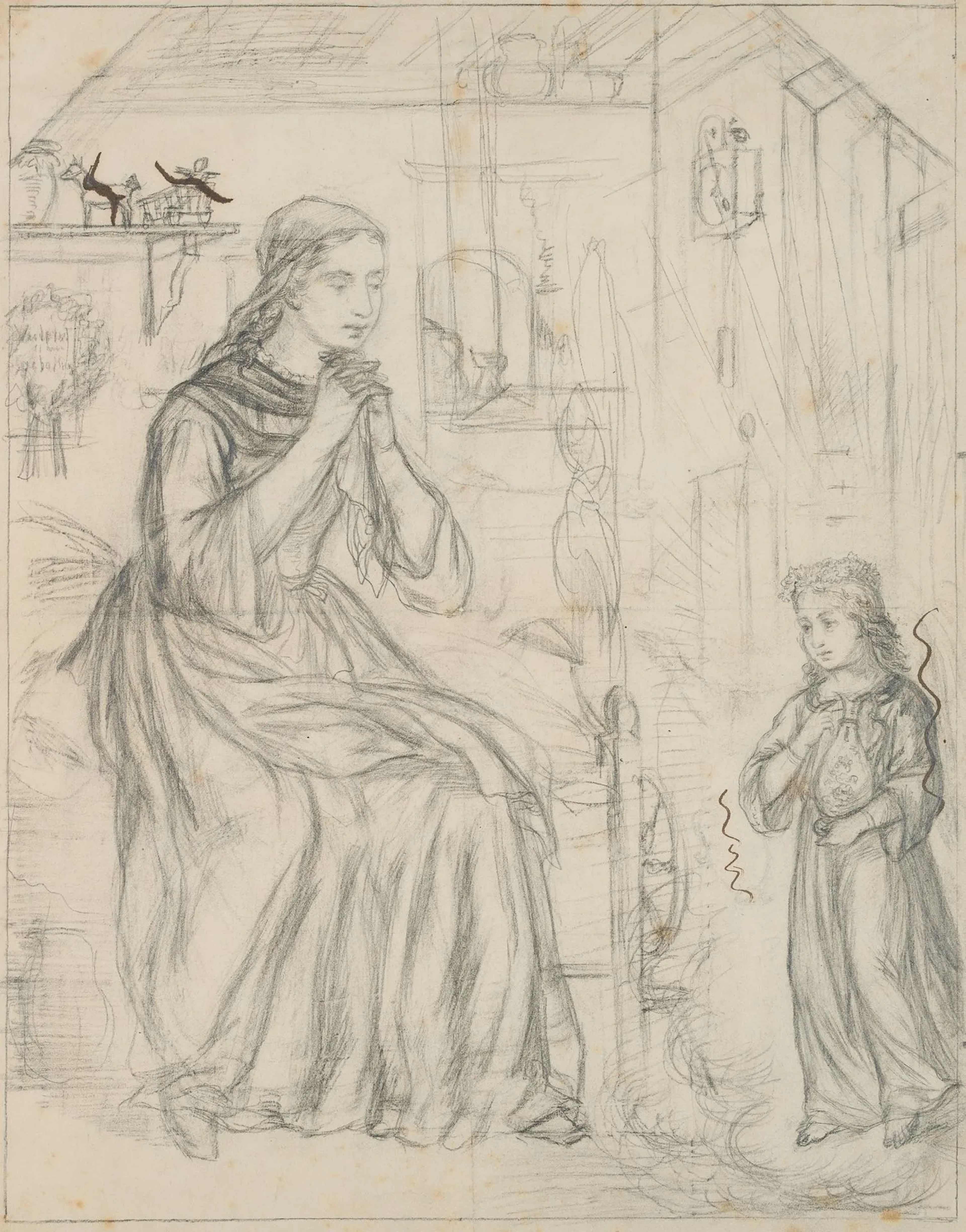 G. MÜLLER (1827–1922), Mary at the Spinning Wheel and the Child Jesus