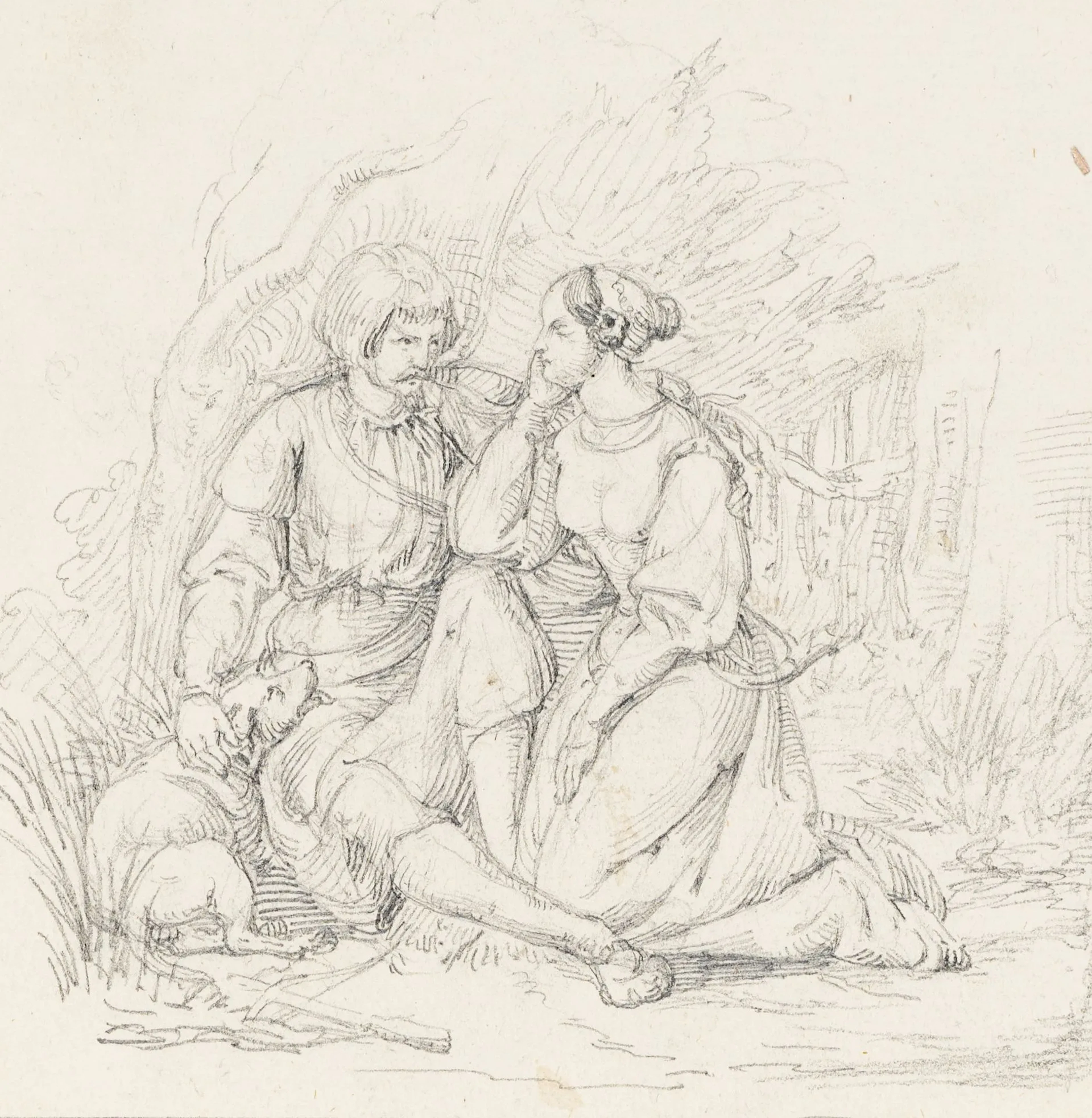 J. BOTTOMLEY (*1816), Shepherds in a peaceful landscape, around 1840