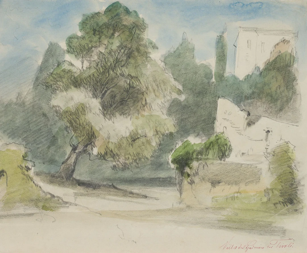 Unknown (19th century), The Gardens of Villa Adriana near Tivoli
