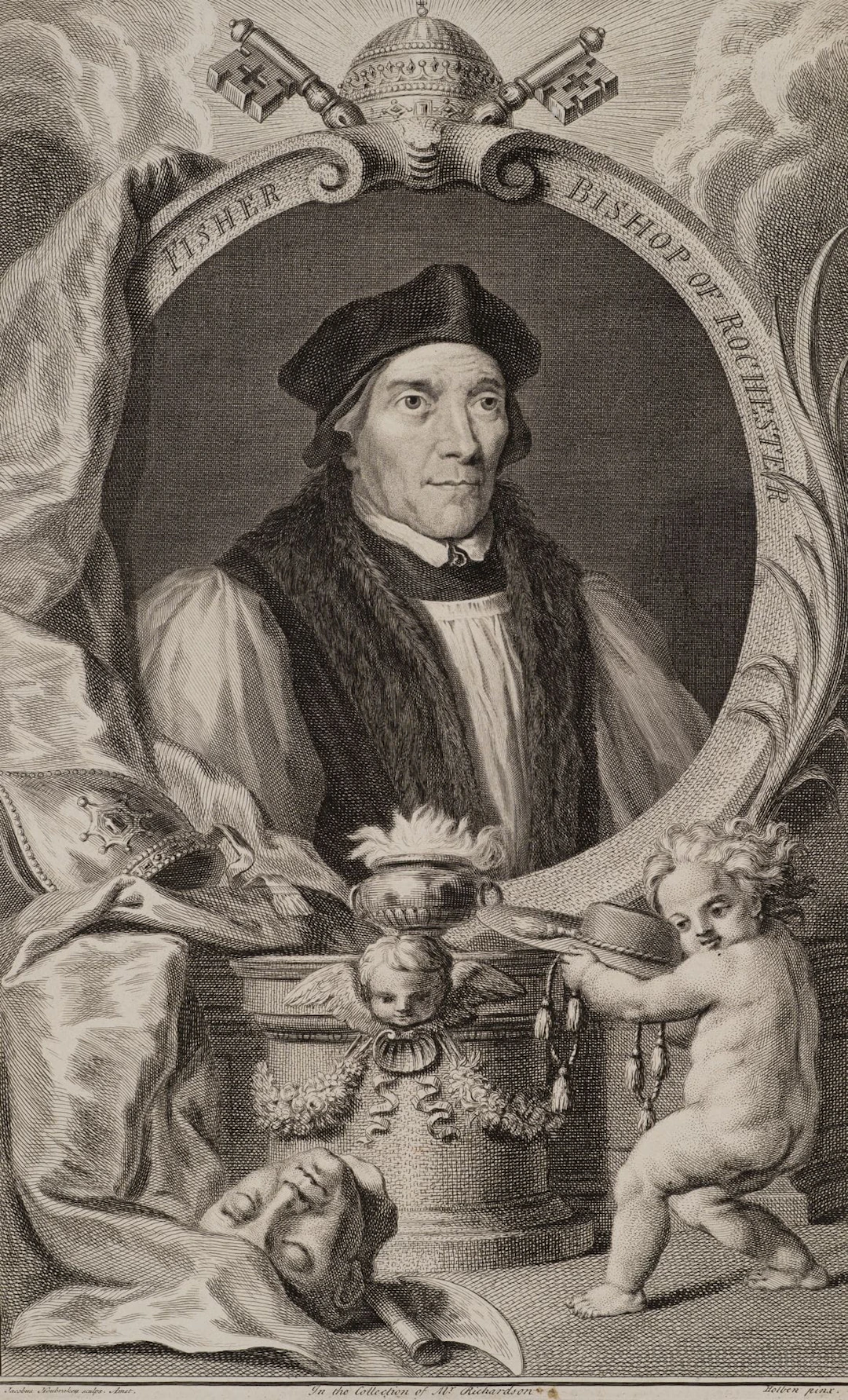 J. HOUBRAKEN (*1698) after HOLBEIN (*1497), Portrait of John Fisher