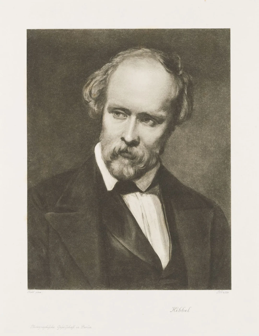 After RAHL (*1812), Portrait of Friedrich Hebbel, after 1863, photogravure