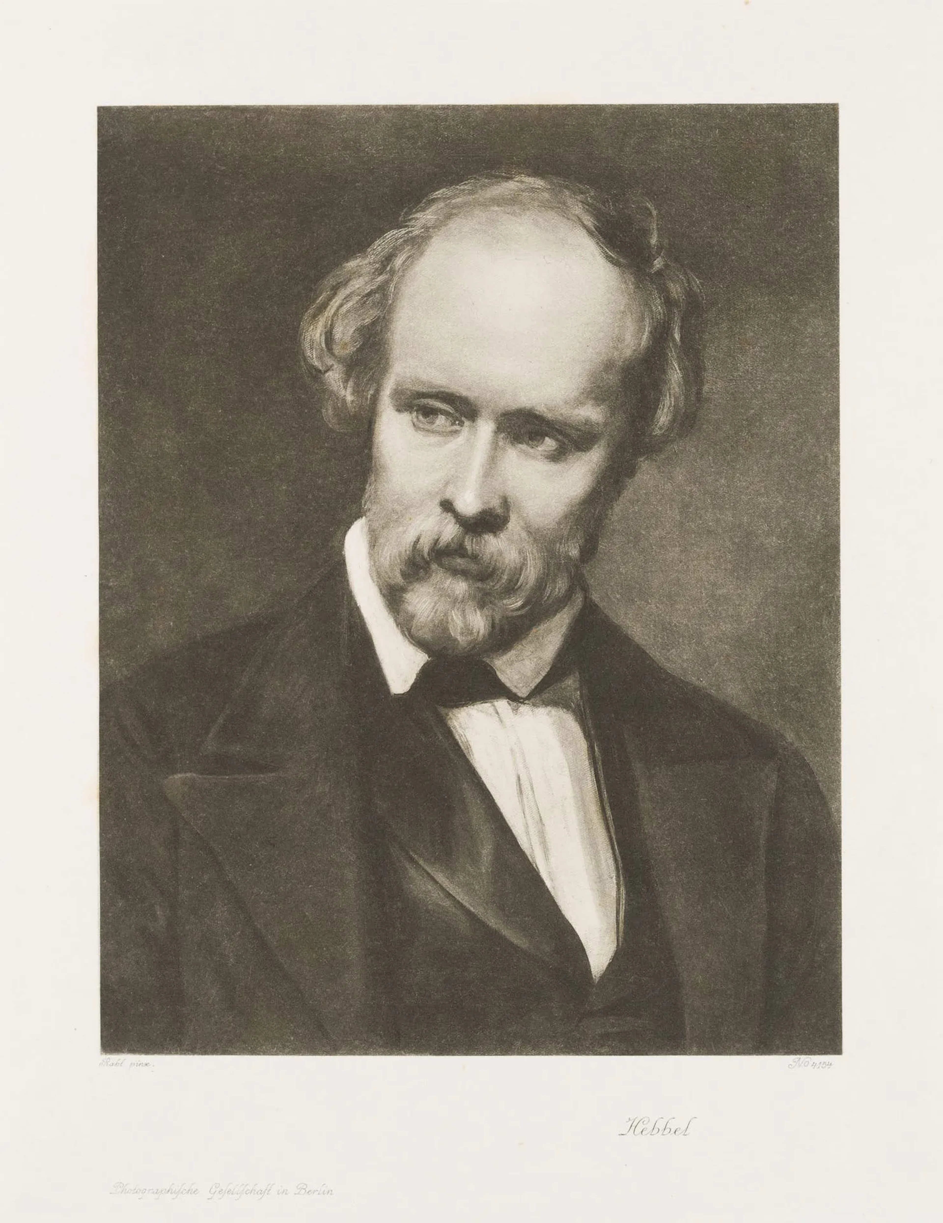 After RAHL (*1812), Portrait of Friedrich Hebbel, after 1863, photogravure