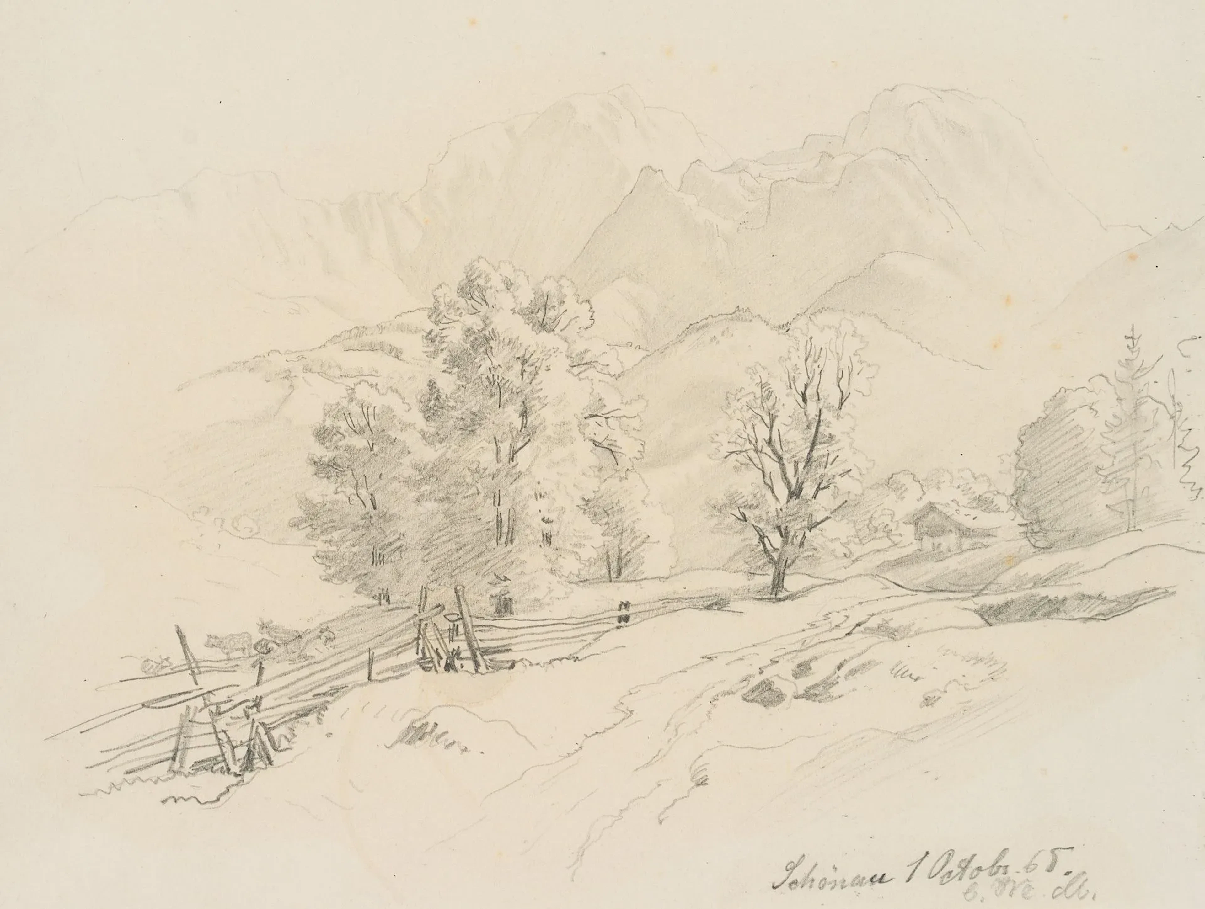 C. MÜLLER (1839-1904), Landscape near Schönau am Königssee, 1865