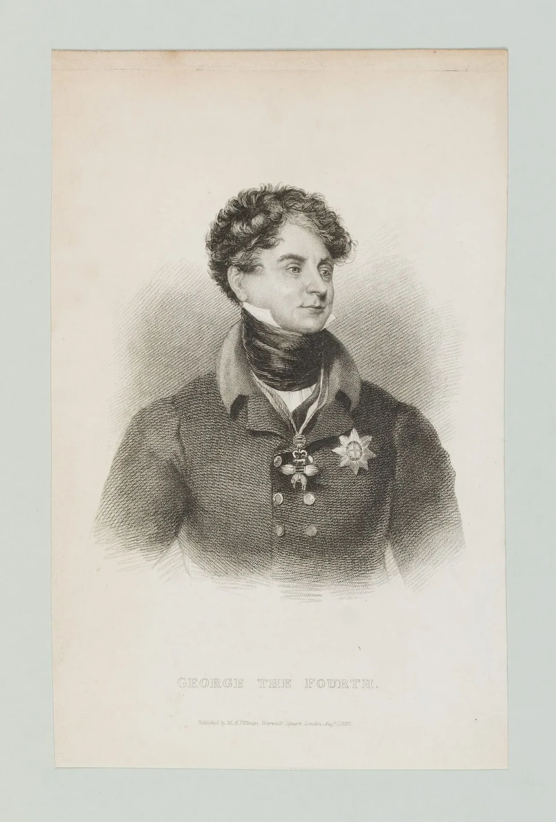M. PITTMAN (19th), Portrait of King George IV (1762-1830), 1830, Steel