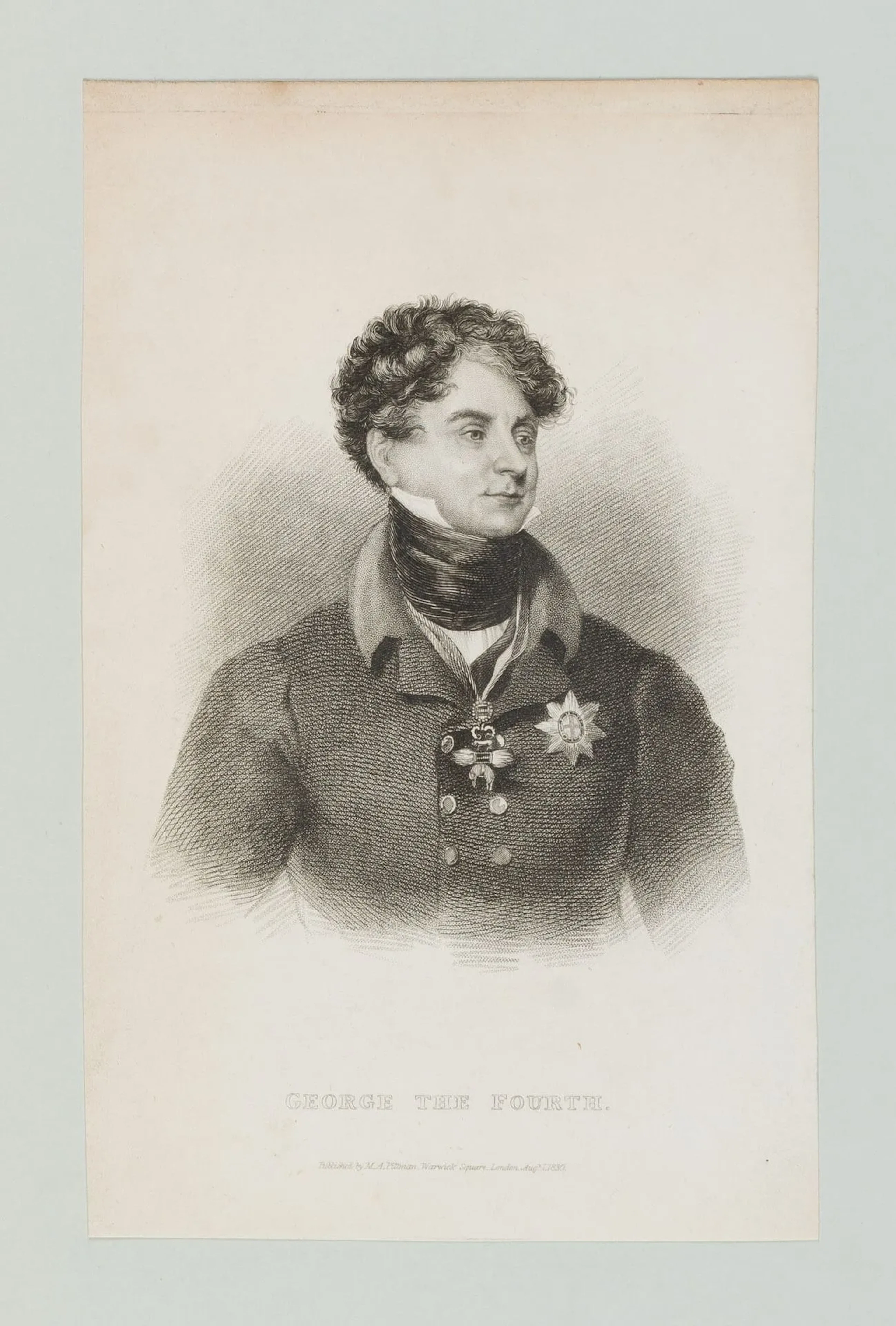 M. PITTMAN (19th), Portrait of King George IV (1762-1830), 1830, Steel