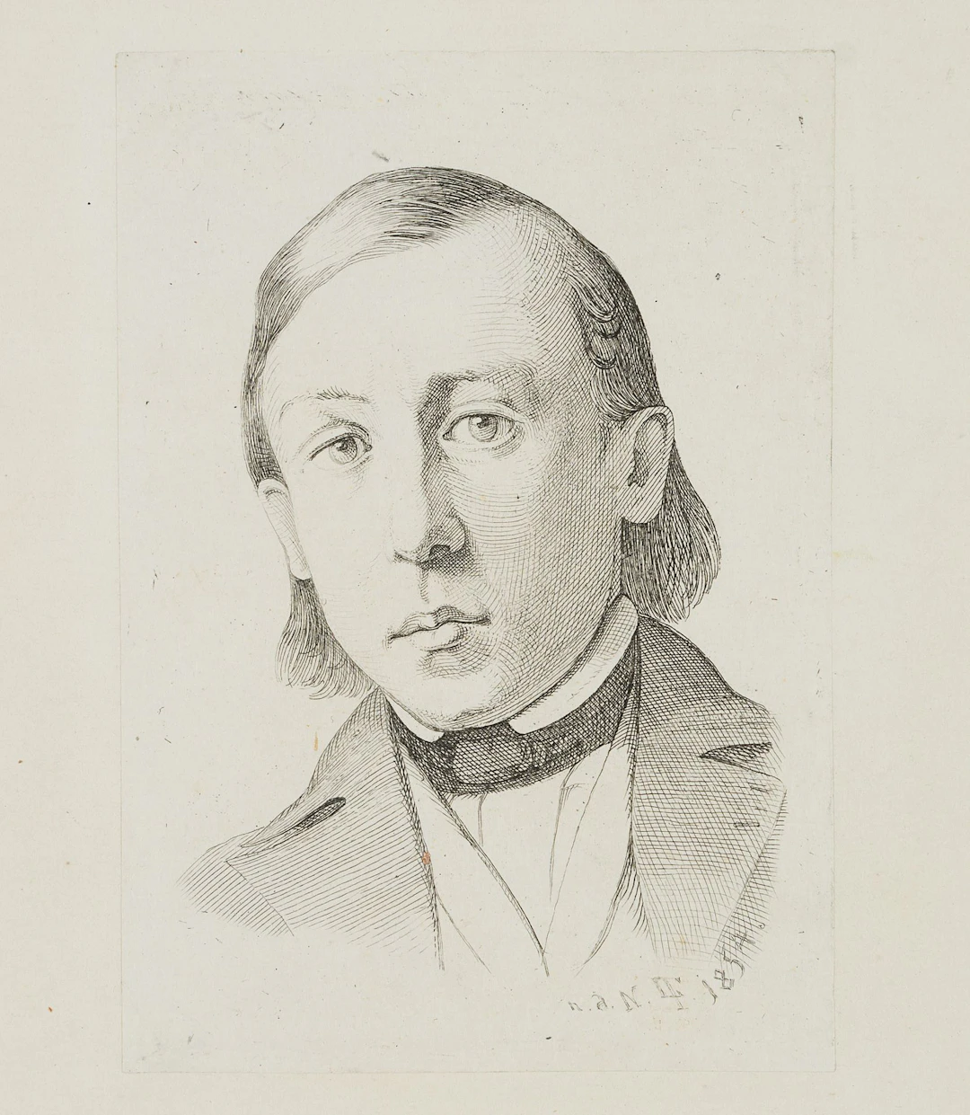 L. FRIEDRICH (*1827), Hermann Thaeter, the chemist, 1854, etching
