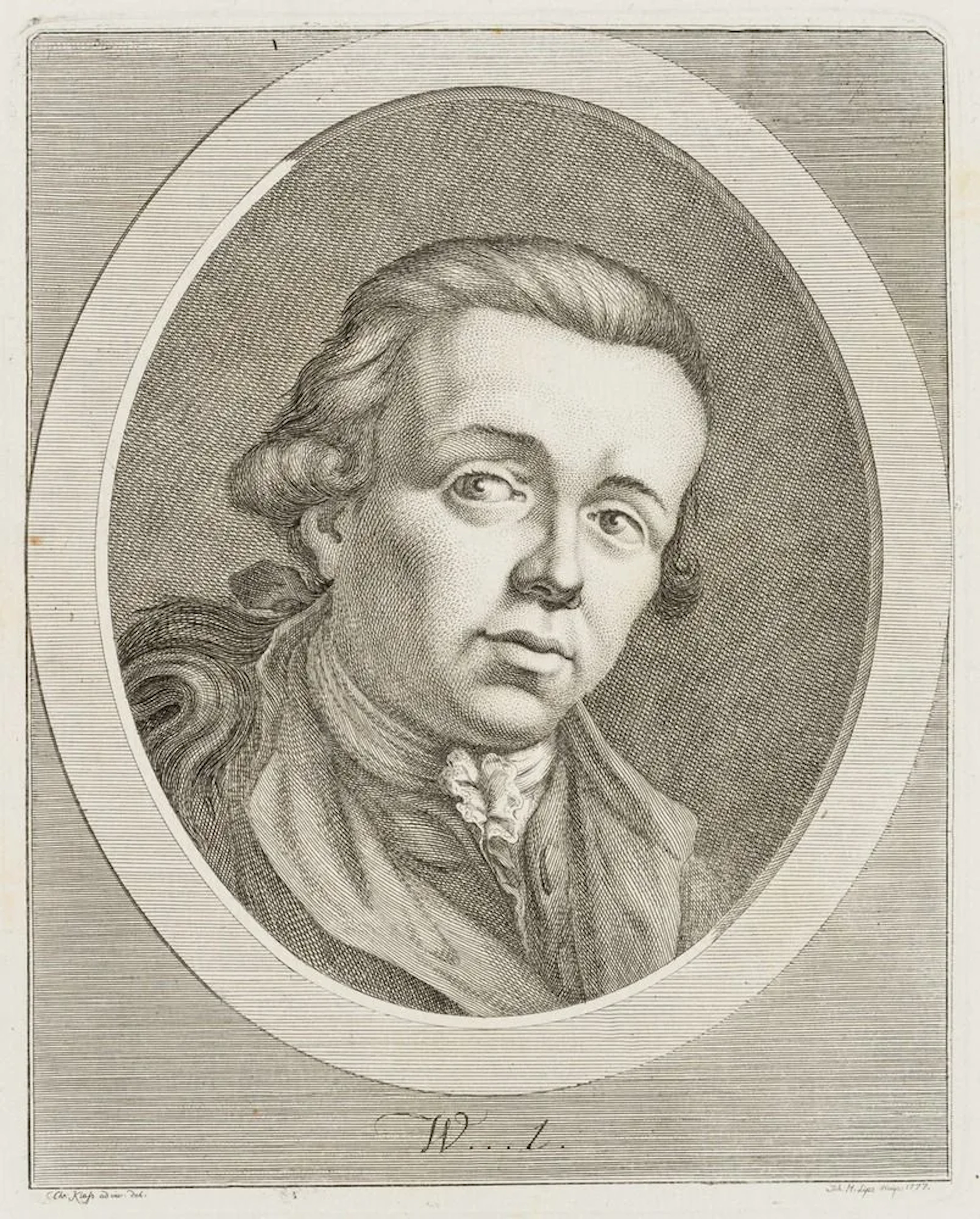 J. LIPS (1758-1817), Portrait of a man in profile, 1777, Etching Johann