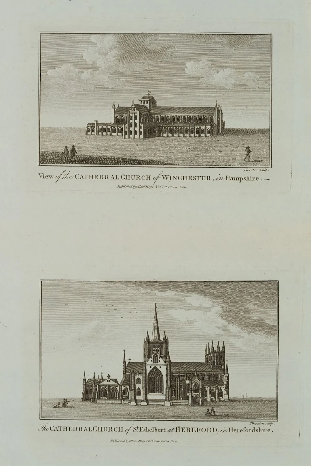 THORNTON (18th), Winchester Cathedral, Etching Thornton (18th century):