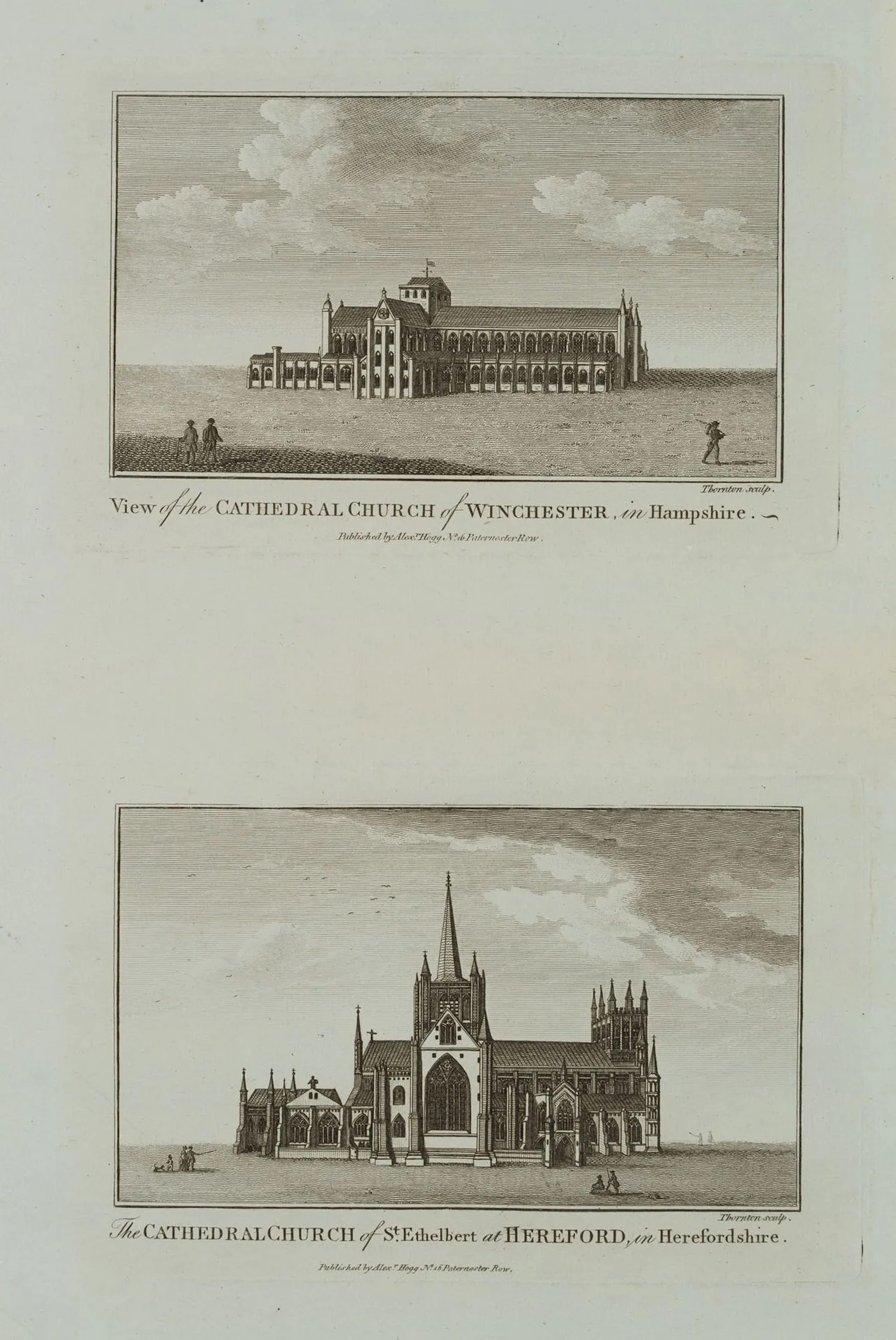 THORNTON (18th), Winchester Cathedral, Etching Thornton (18th century):