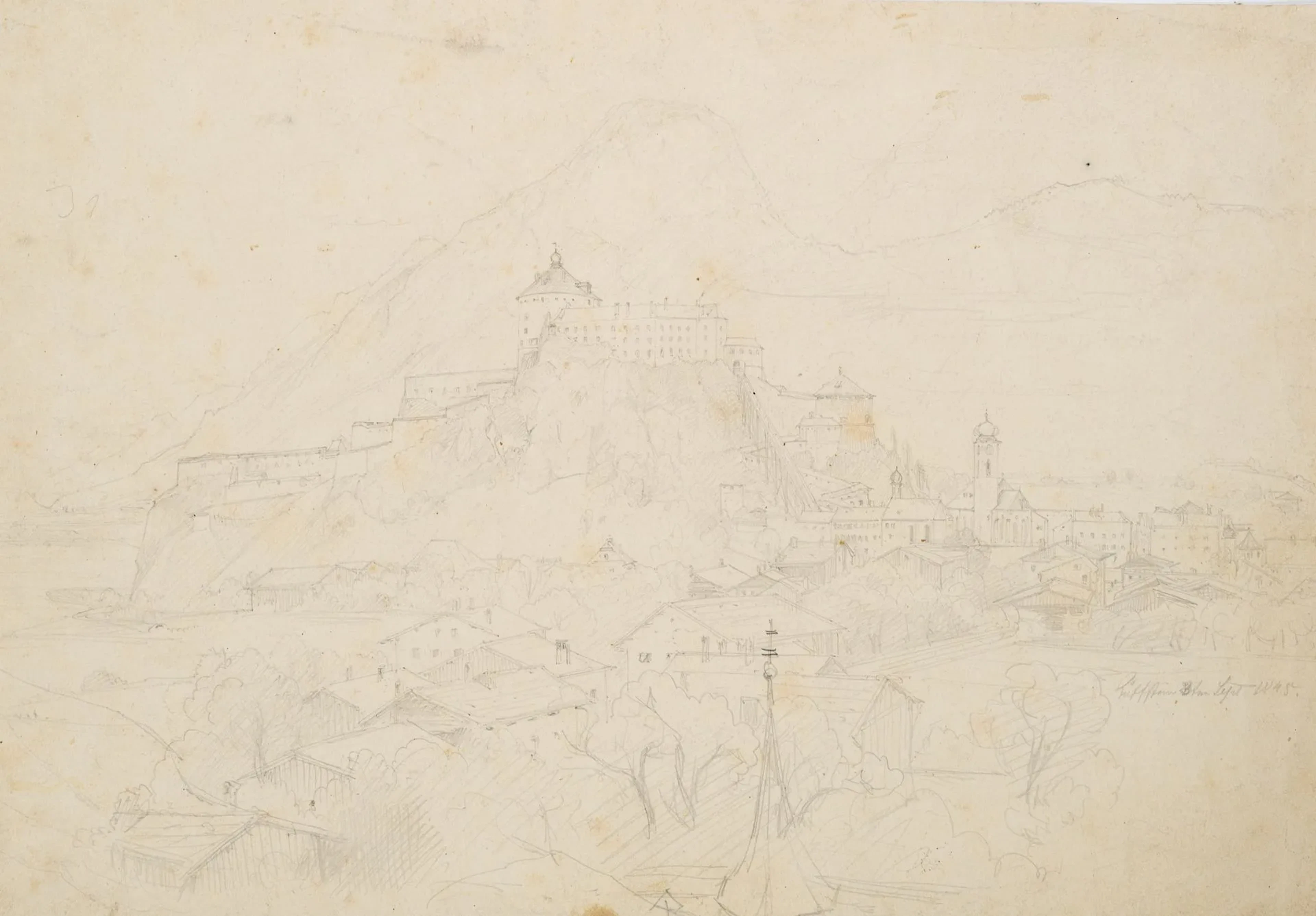 Unknown (19th), Kufstein Fortress in Tyrol, 1845, Pencil Unknown (19th