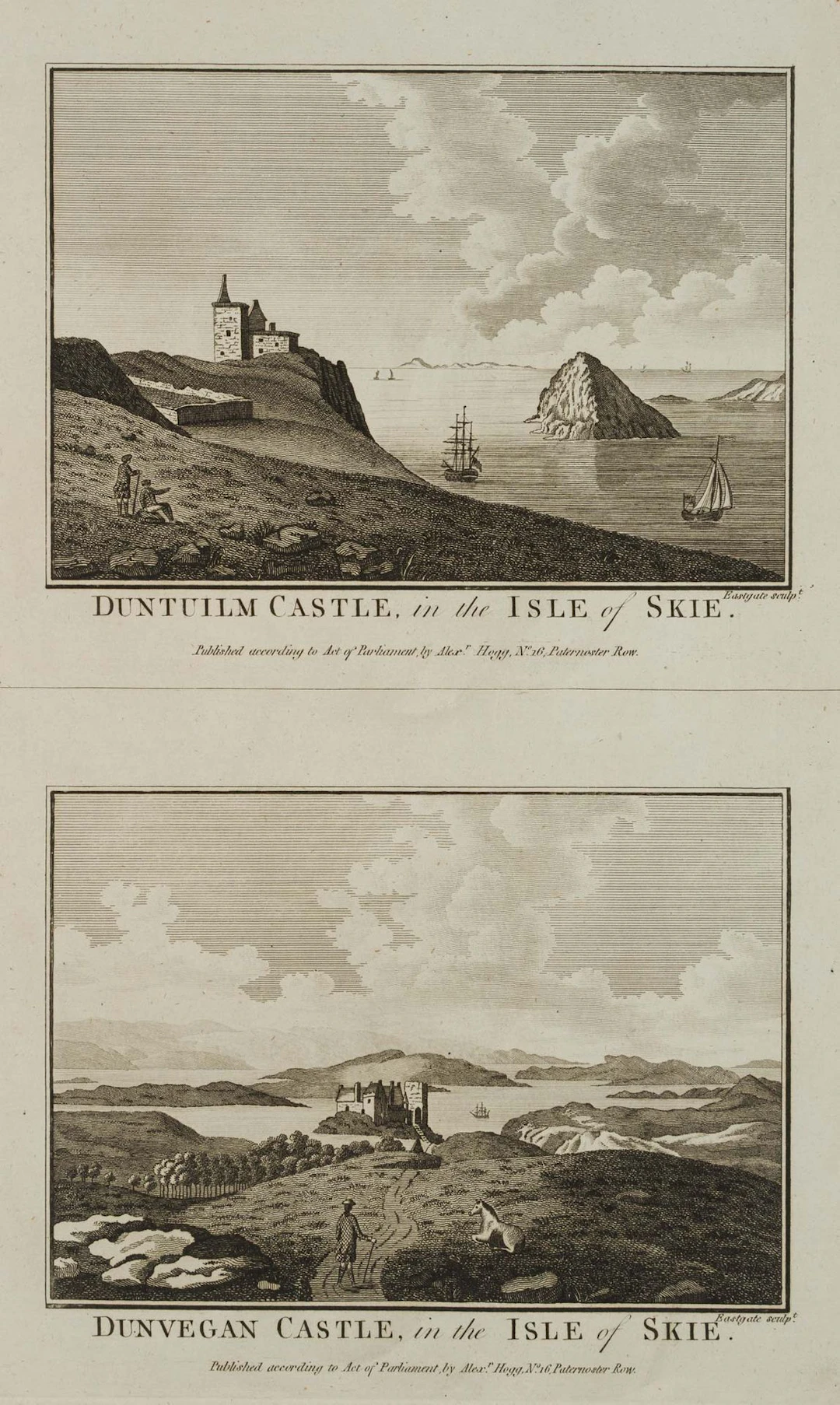 EASTGATE (18th), Duntilm Castle, on the Isle of Skye, Etching Eastgate