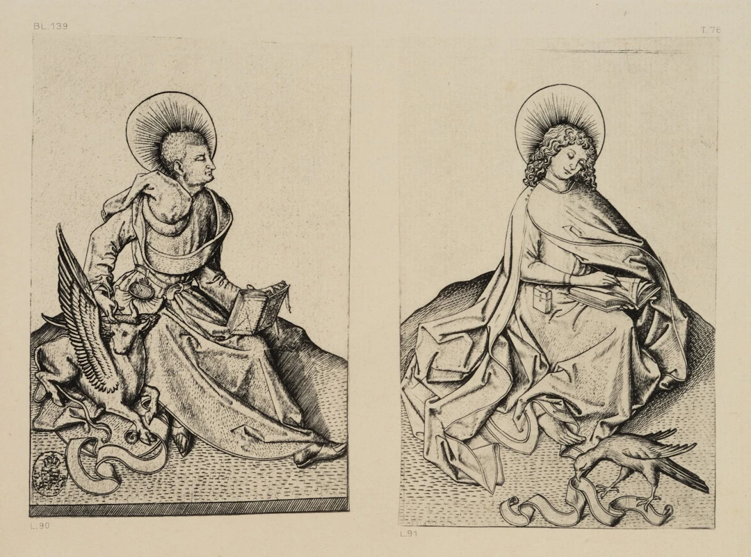 After Monogram MEISTER ES (*1450), The Evangelists Luke and John.