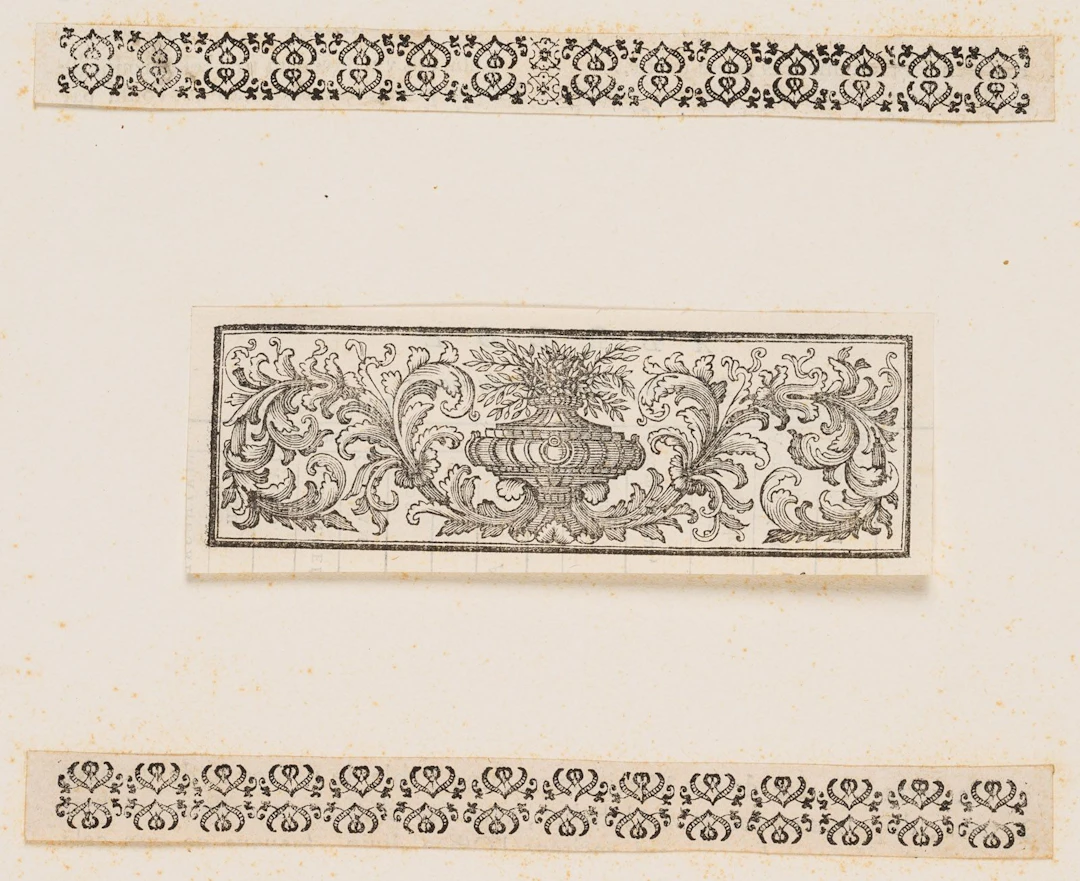 Unknown (18th century), Book decoration. Ornamental borders, flowers