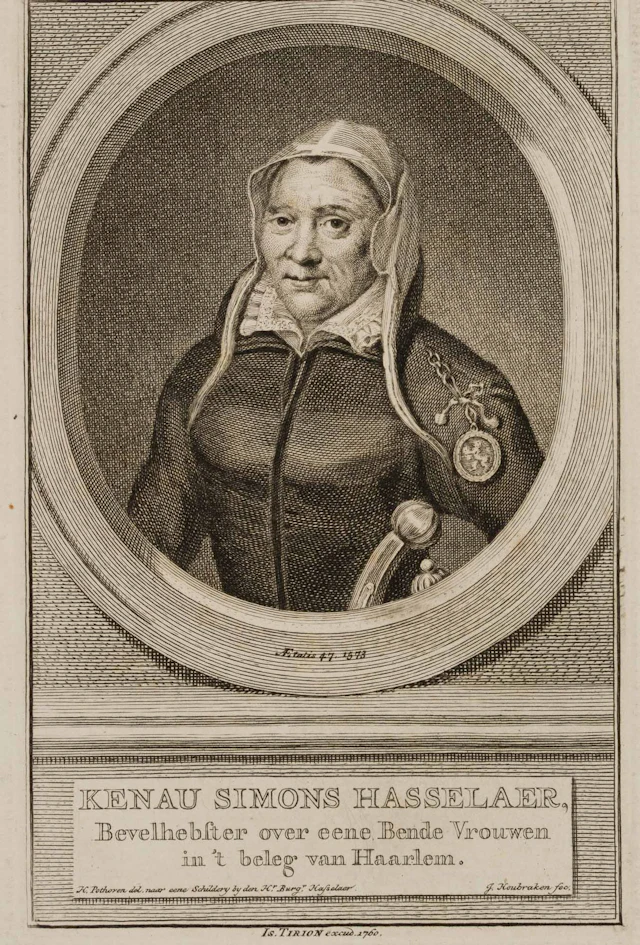 K. POTHOVEN (18th), Kenau, daughter of Simon Hasselaer, 1760, copper