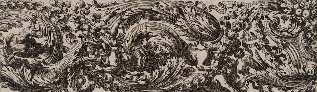 J. LEPAUTRE (1618–1682), Animal frieze featuring hunting dogs, ca.