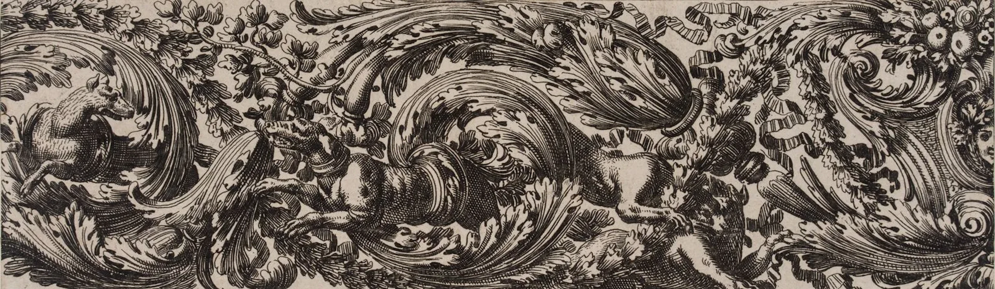 J. LEPAUTRE (1618–1682), Animal frieze featuring hunting dogs, ca.