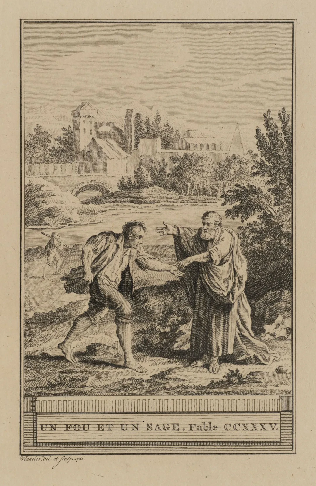 R. VINKELES (1741–1816), A Fool and a Wise Man, 1781, Etching Reinier