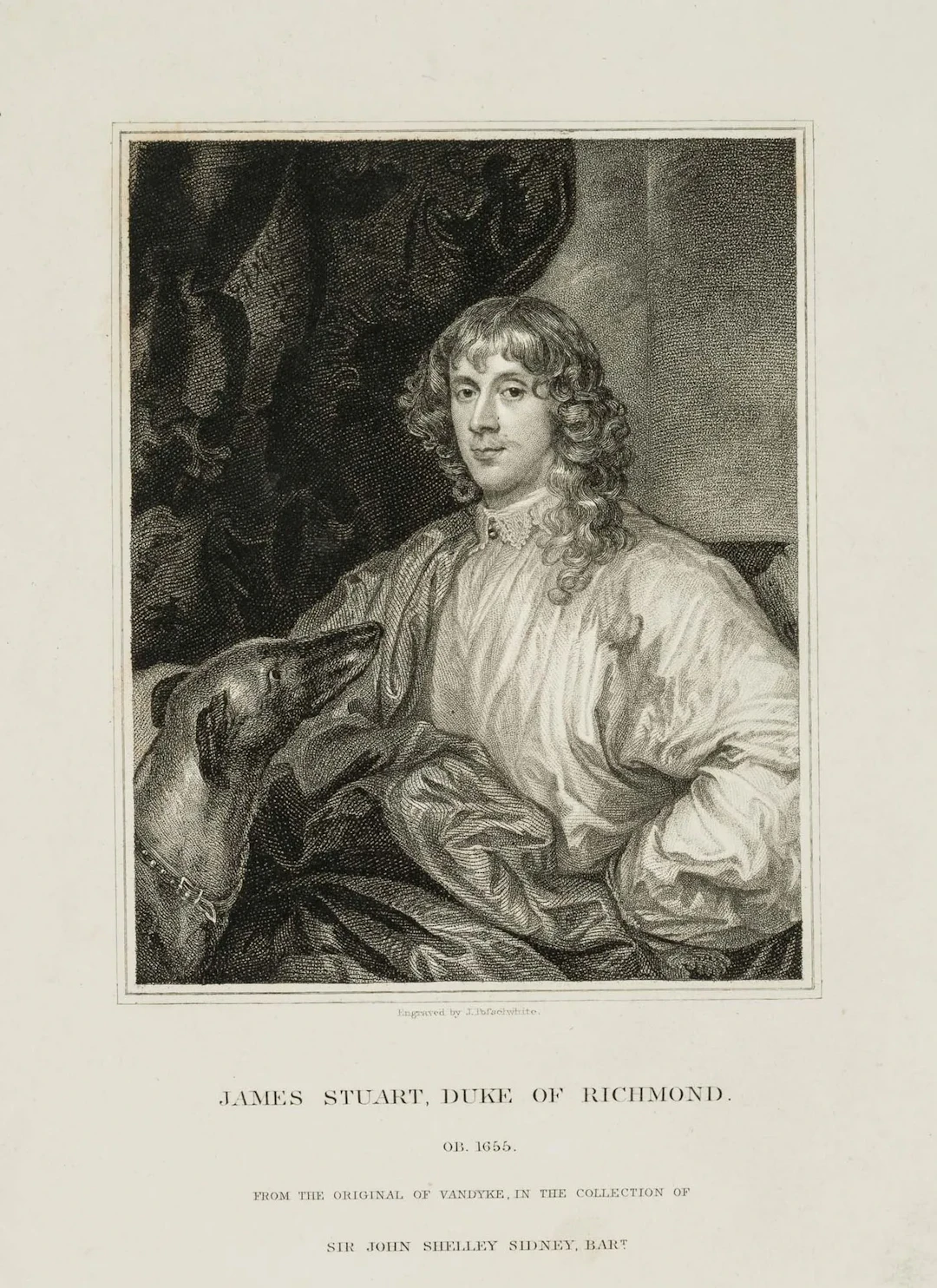 J. POSSELWHITE (*1798) after DYCK (*1599), Portrait of James Stuart
