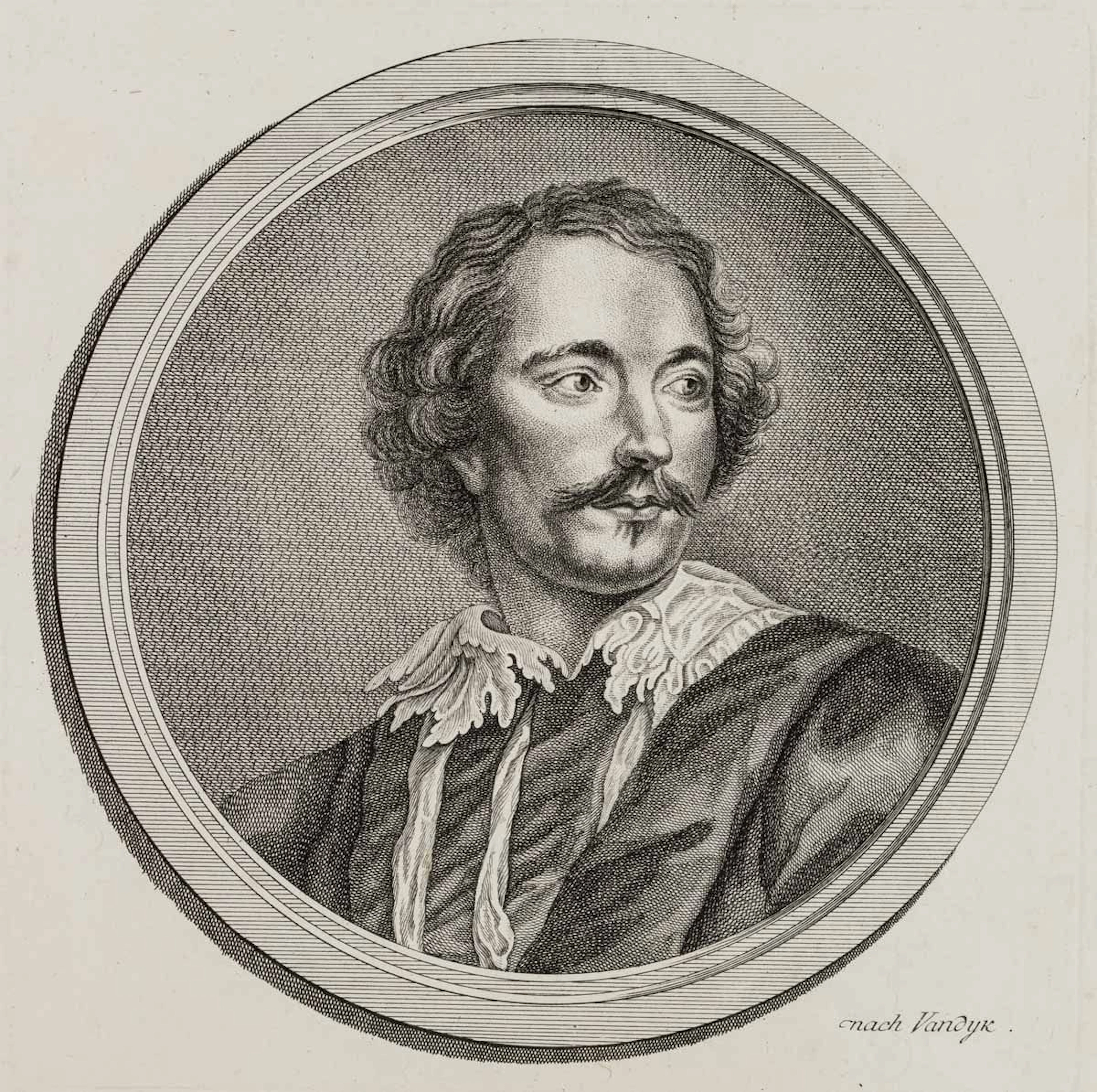 After DYCK (*1599), self-portrait, around 1775, Copper engraving After
