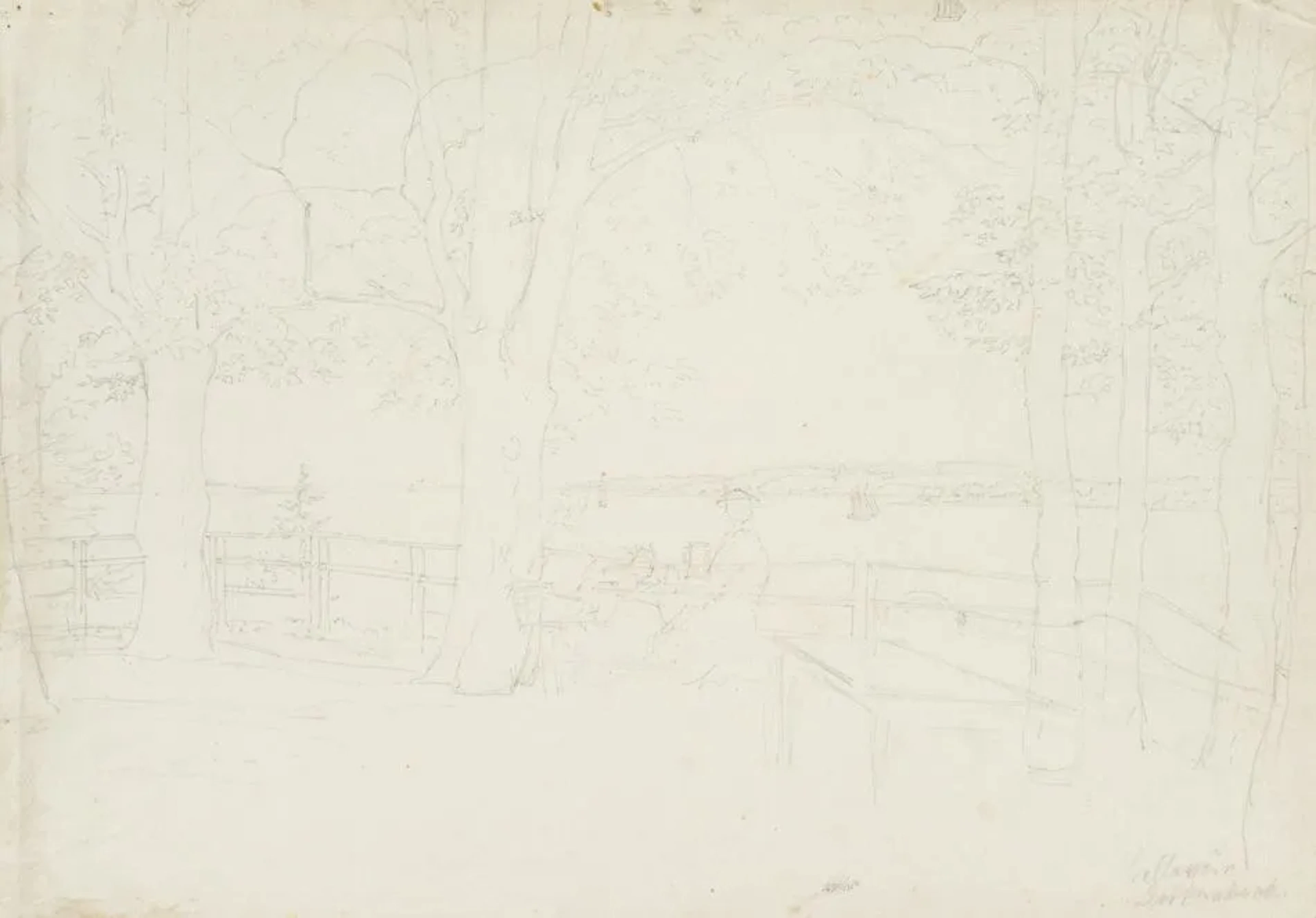 Unknown (19th century), Landscape of Düsternbrook, Pencil Unknown