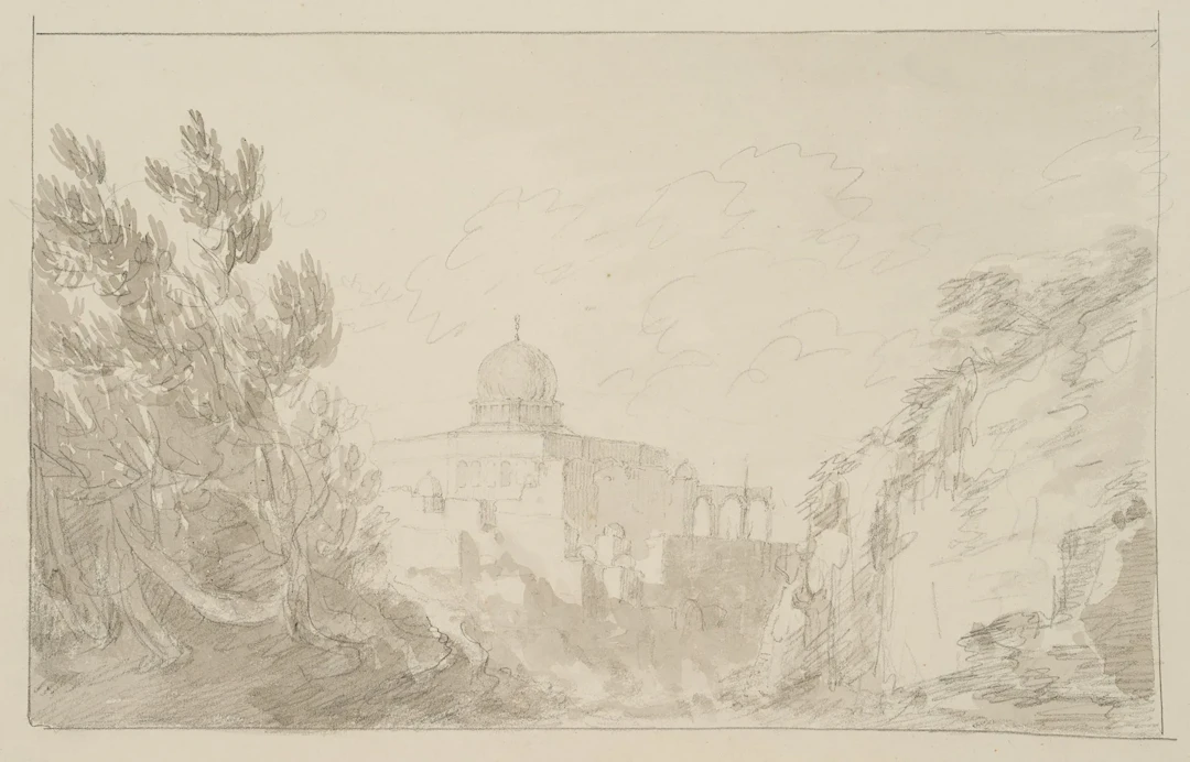 I. DUVIVIER (1758–1832), The Dome of the Rock in Jerusalem, Indian