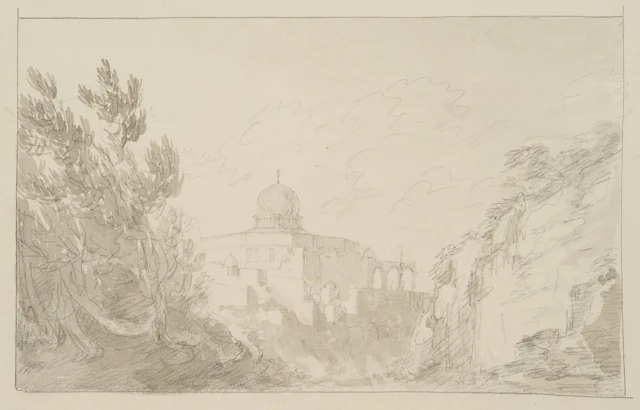 I. DUVIVIER (1758–1832), The Dome of the Rock in Jerusalem, Indian