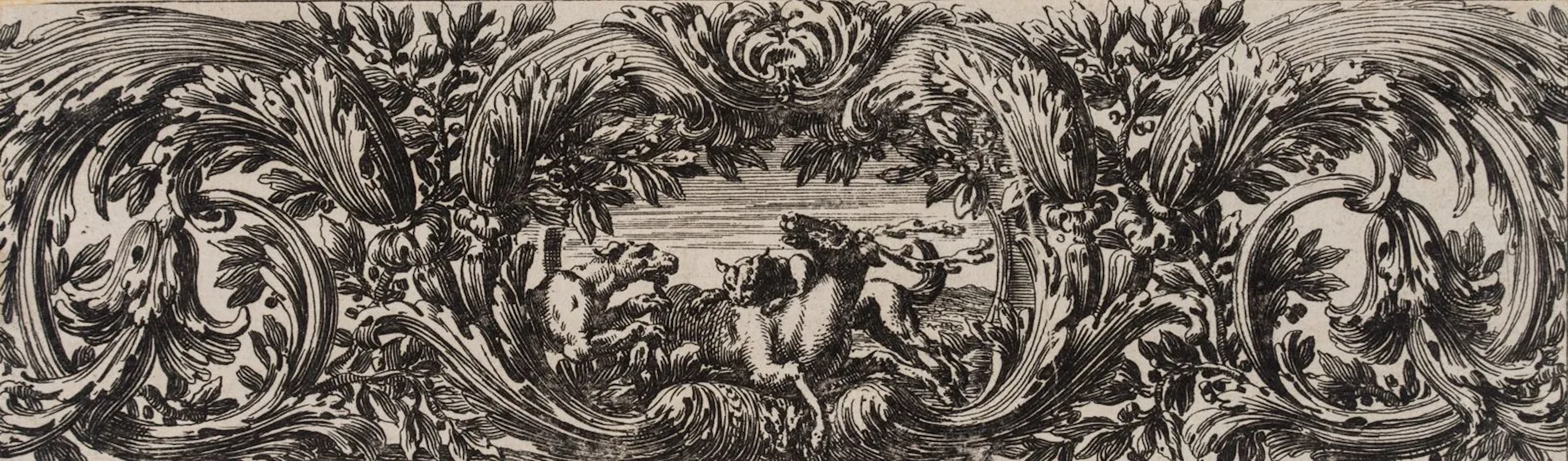 J. LEPAUTRE (1618-1682), Animal frieze, stag and lion, pattern book