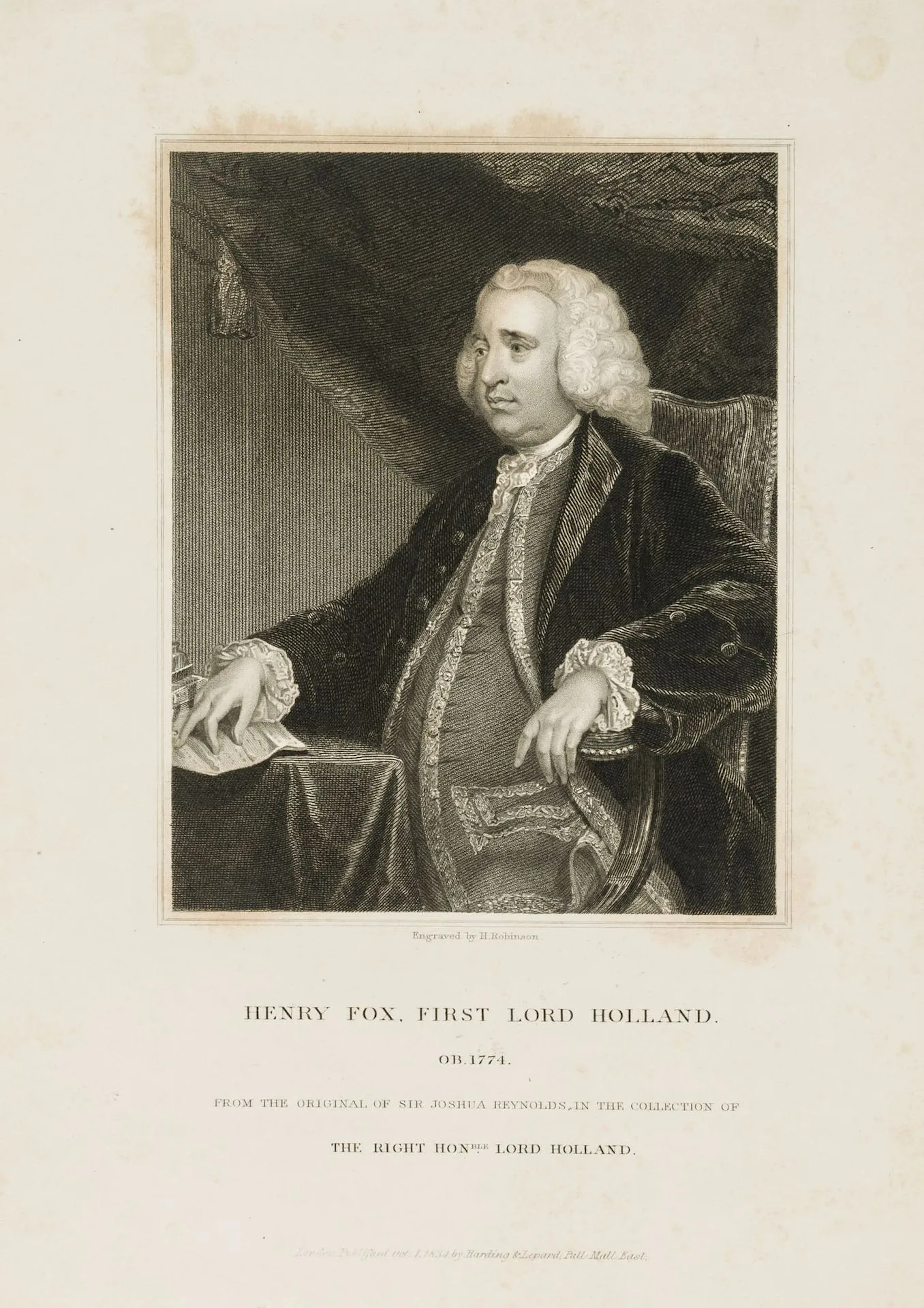 H. ROBINSON (1827–1872), Henry Fox, First Lord Holland, Steel engraving