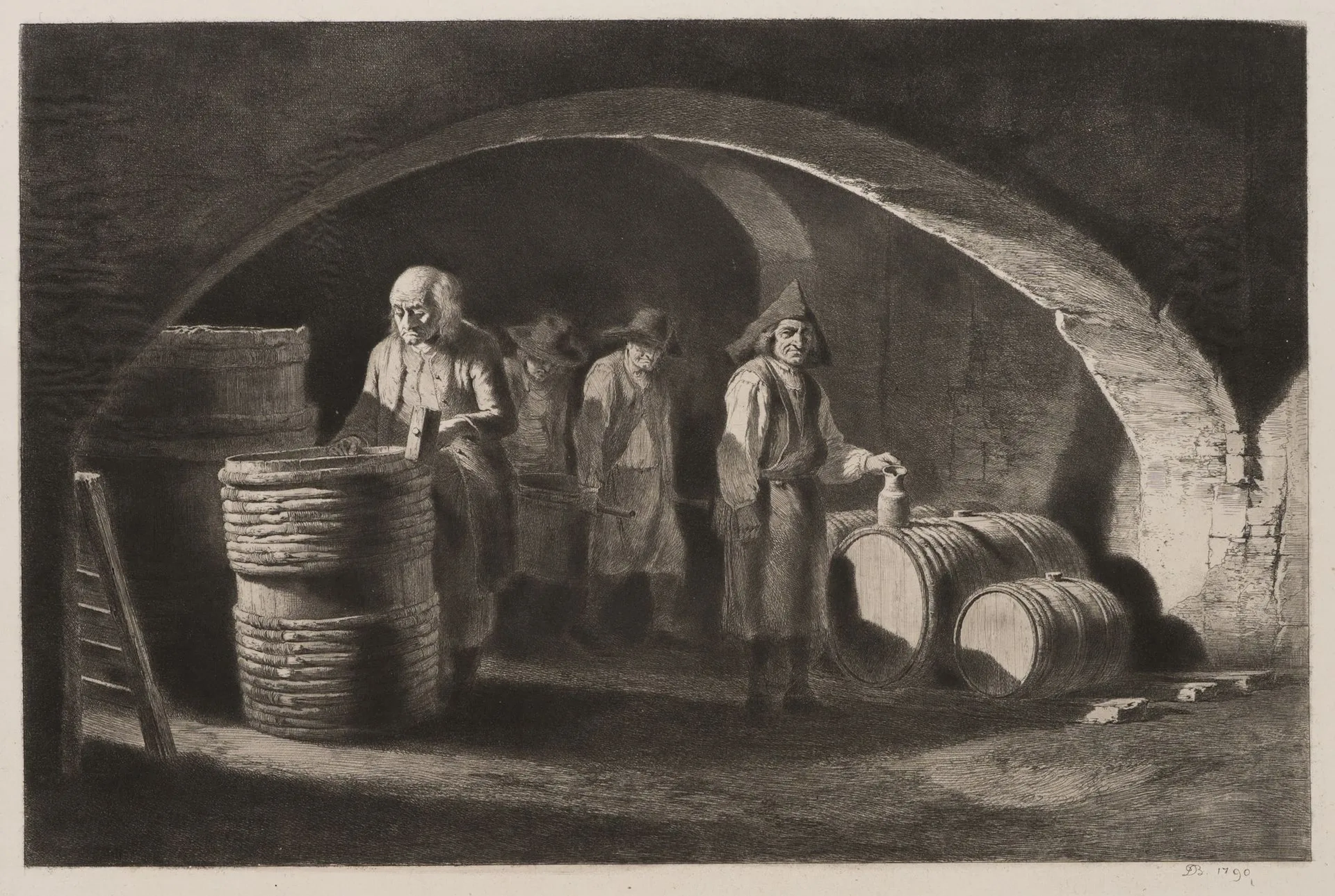 J. BOISSIEU (1736–1810), A Cooper in the Wine Cellar, circa 1823