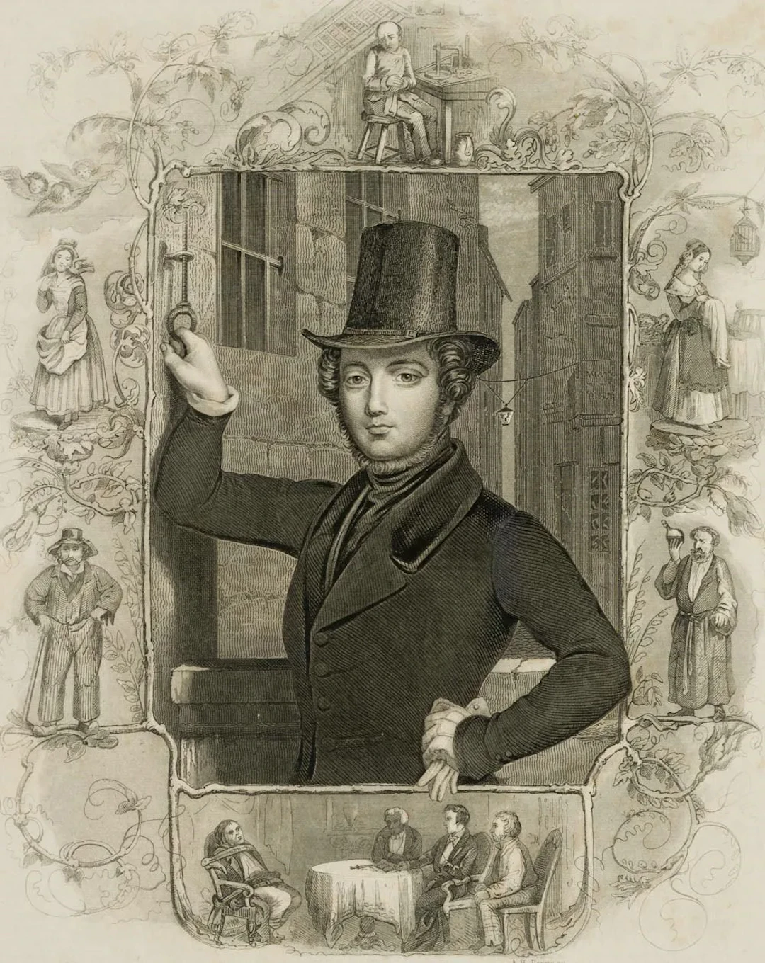 A. PAYNE (1812-1902), Eugene Sue, Steel engraving Albert Henry Payne