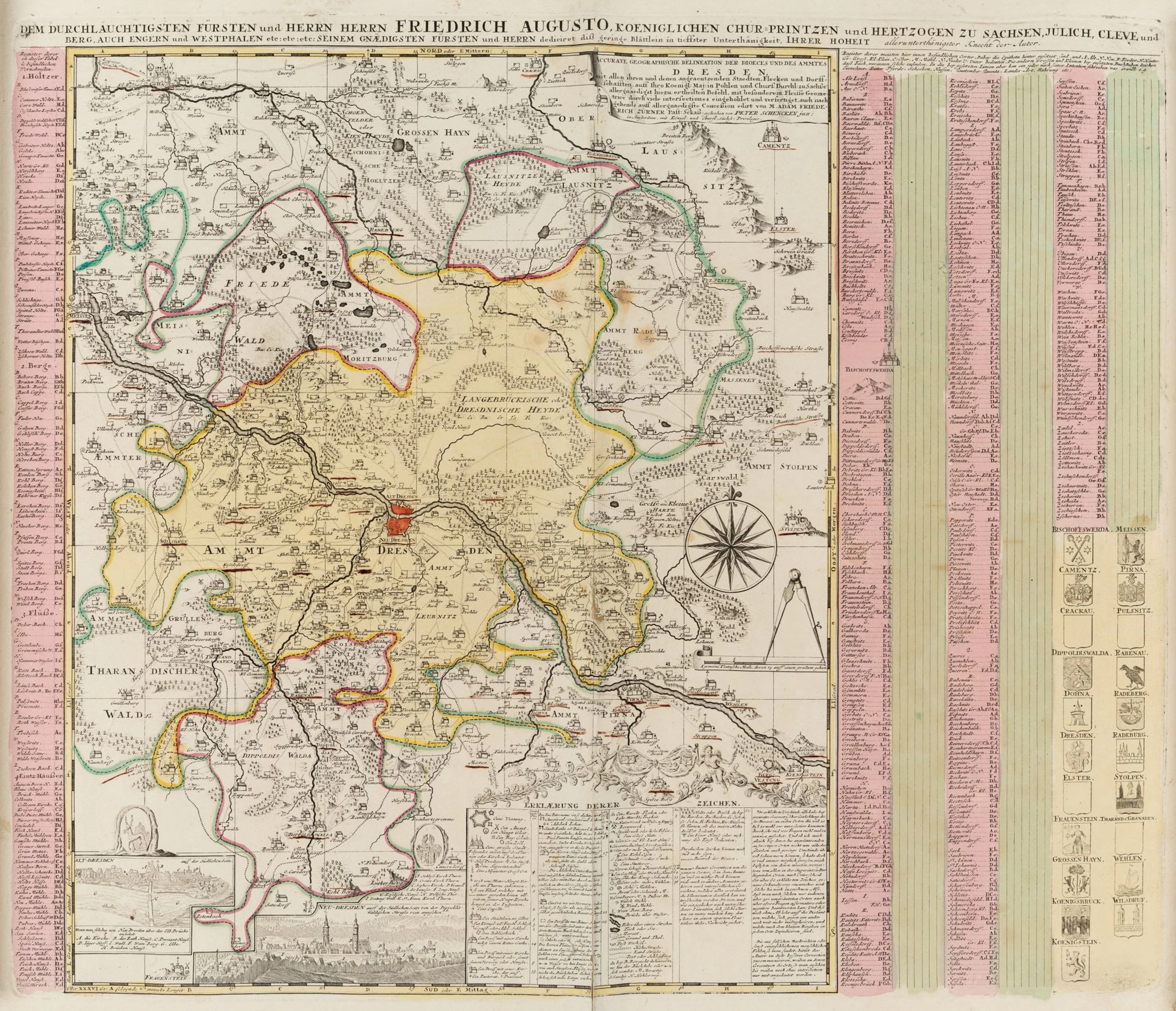 P. SCHENK (*1693) after ZÜRNER (*1679), Historical map of Saxony